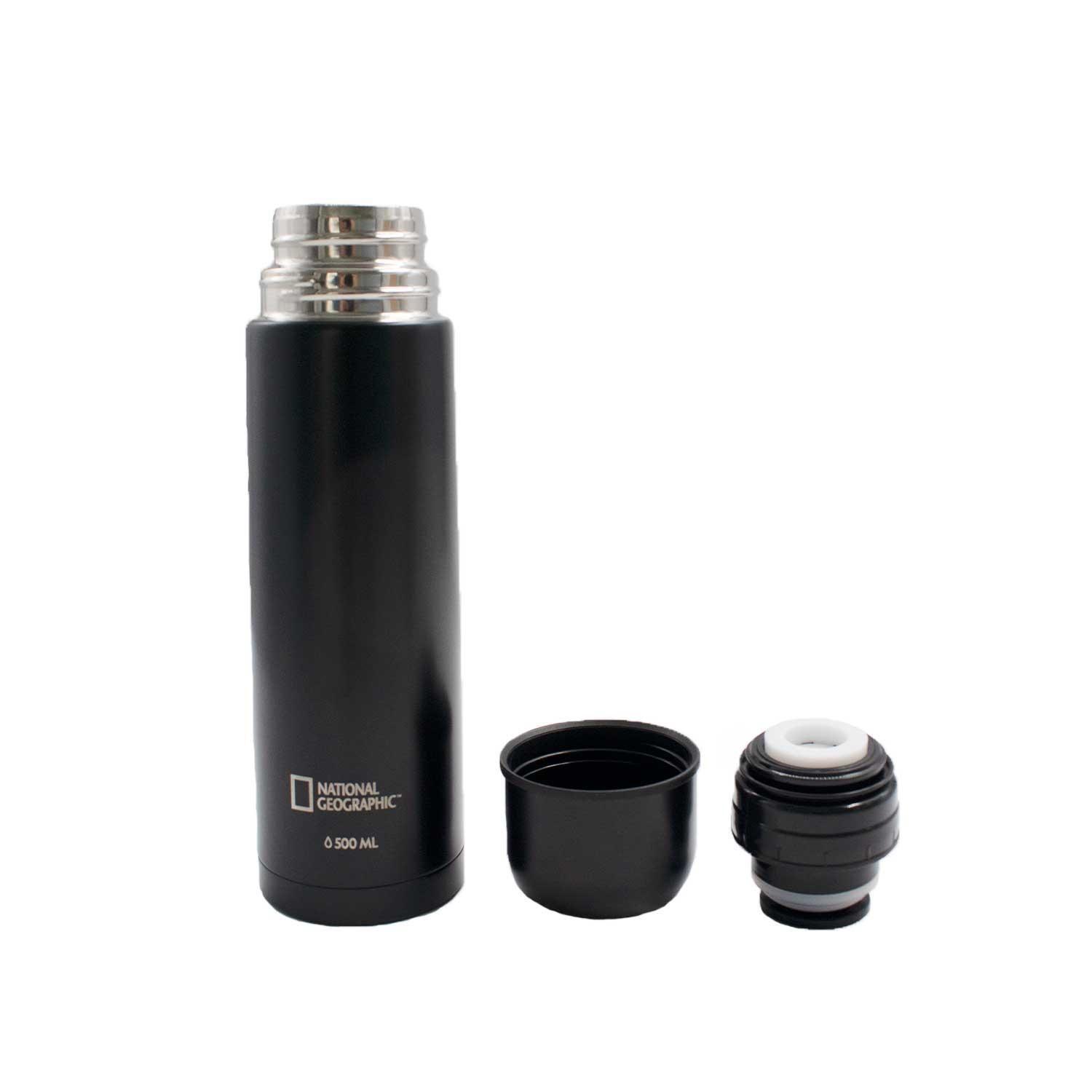 Termo Bala Metálico Negro 500ml National Geographic-2