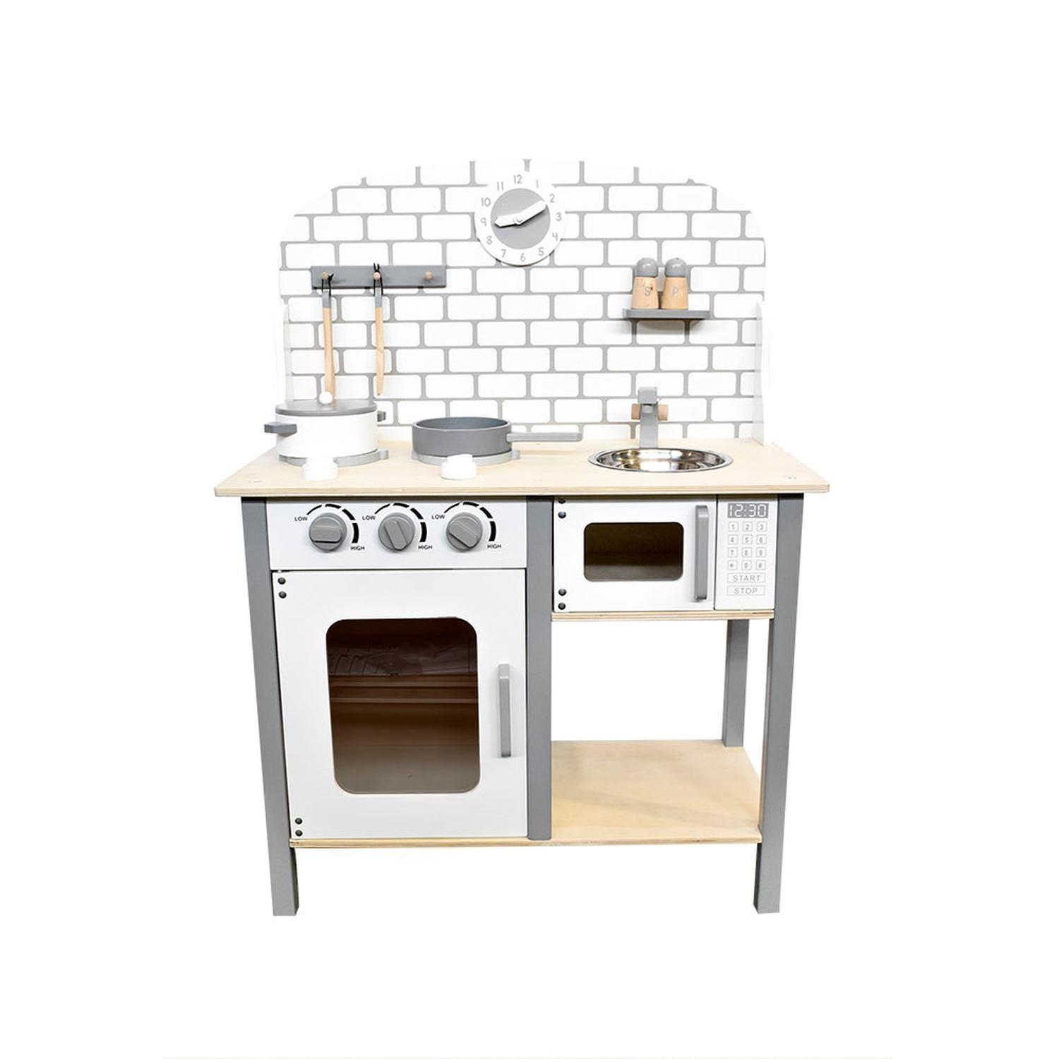 Cocina De Madera Gris + Accesorios 60X30X82 Cms Gamepower-0