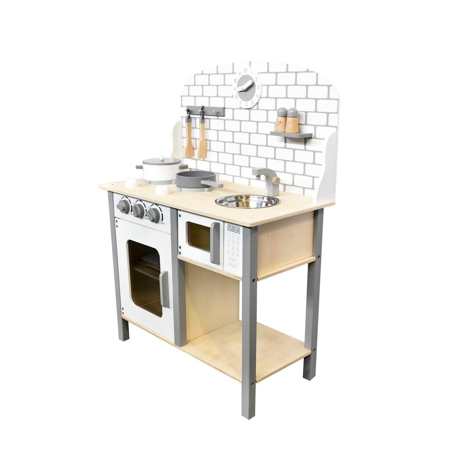 Cocina De Madera Gris + Accesorios 60X30X82 Cms Gamepower-2