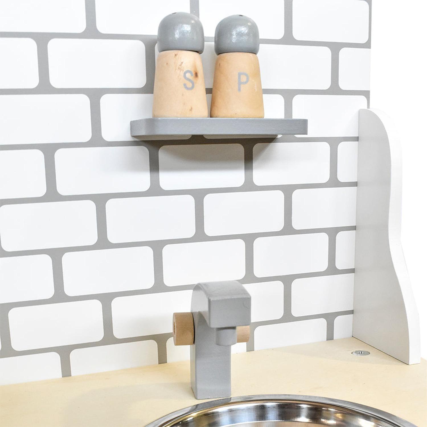 Cocina De Madera Gris + Accesorios 60X30X82 Cms Gamepower-3