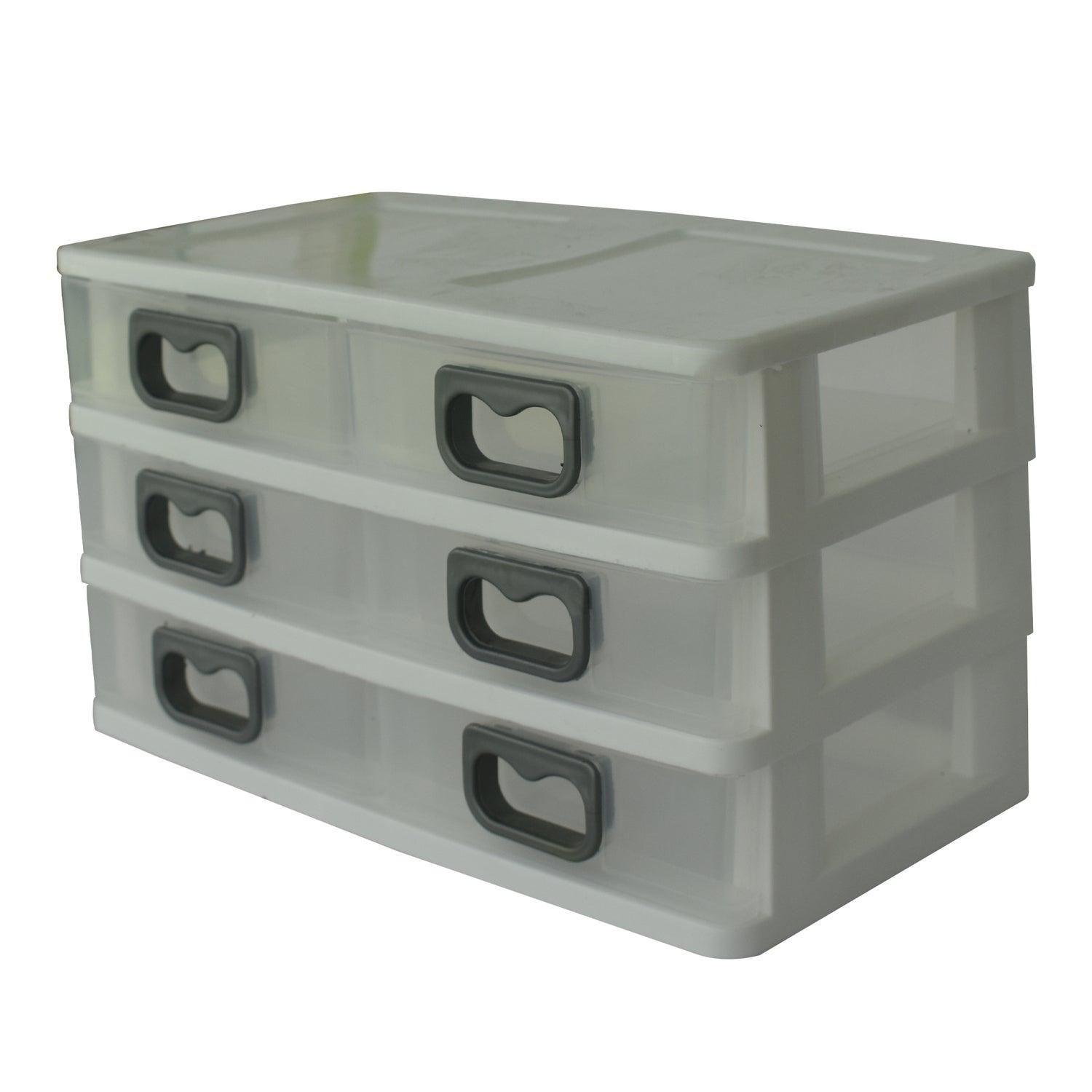 Cajonero plástico organizador Doble 3 Niveles Blanco-0