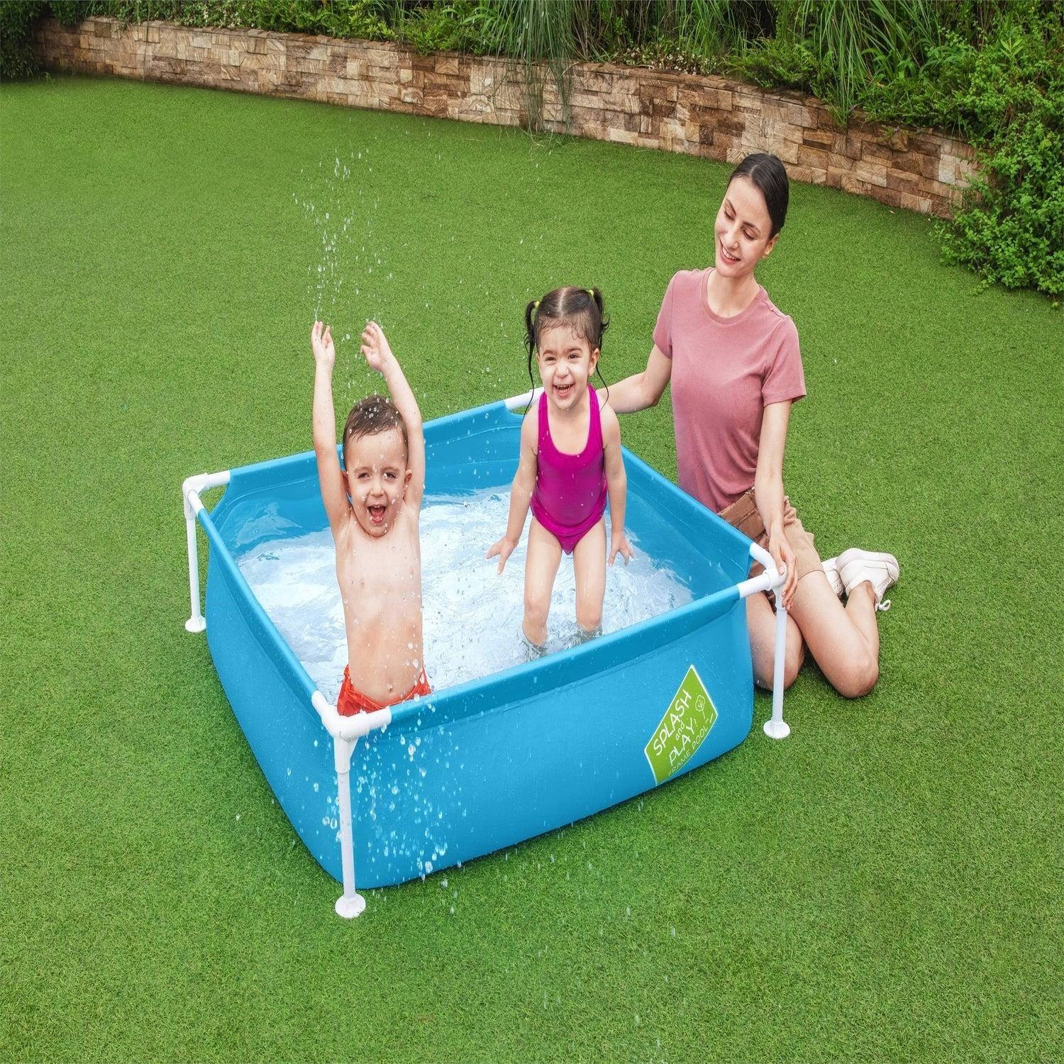 Piscina Bestway Rectangular para niños 1.22MX1.22MX30.5Cm-4