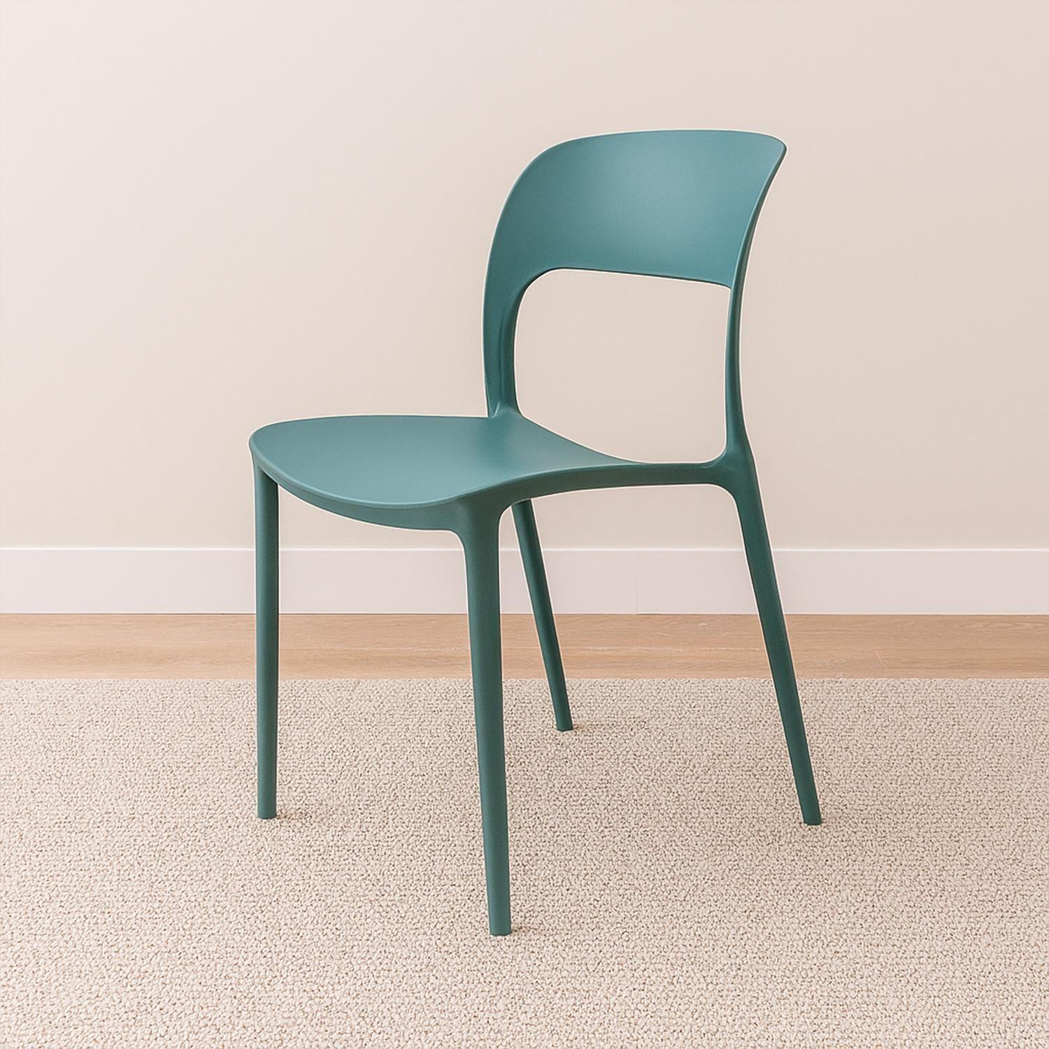 Silla Plástico Apilable Deco Nuremberg Azul Escandinavia-3