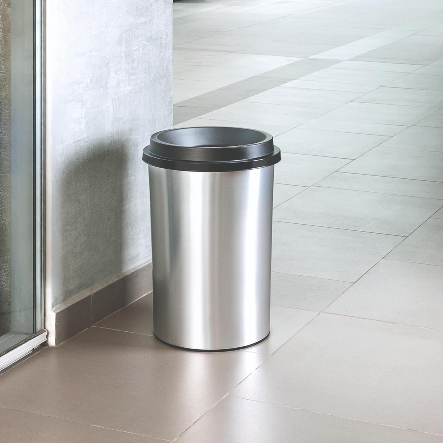 Basurero Metal gris 25 Lts Rimax-2