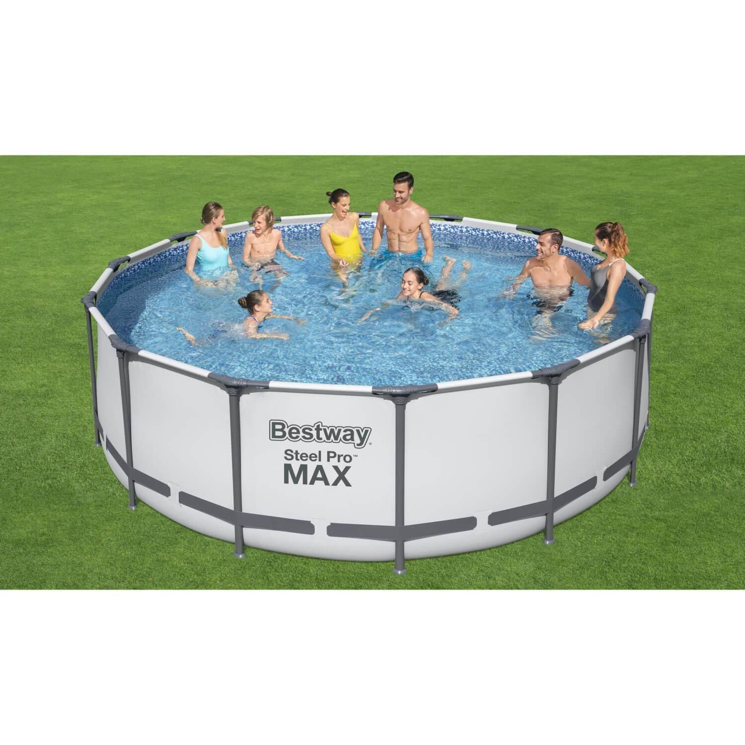 Piscina Bestway Redonda Steel ProMax Filtro+Acces 4,27X1.22M-1