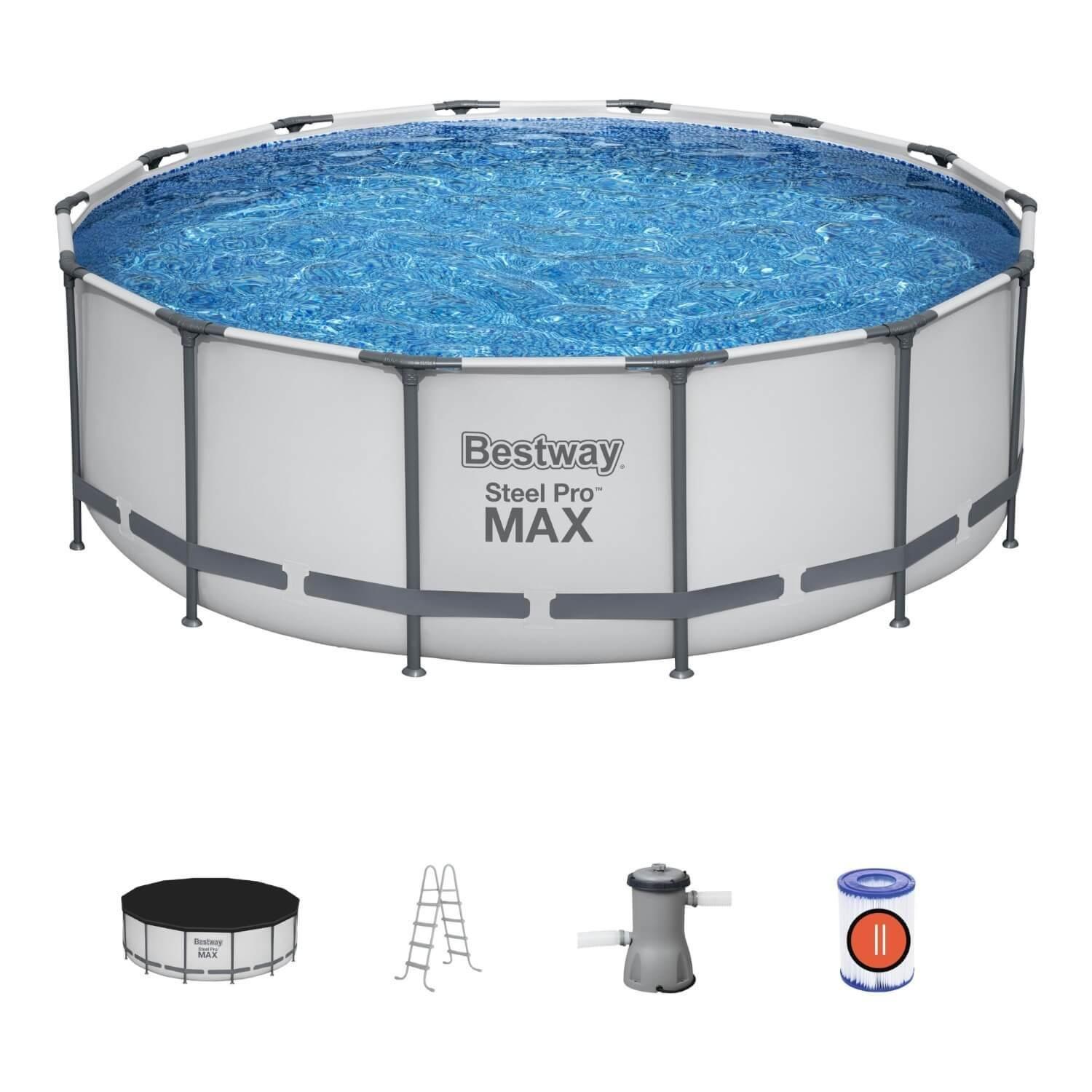 Piscina Bestway Redonda Steel ProMax Filtro+Acces 4,27X1.22M-2