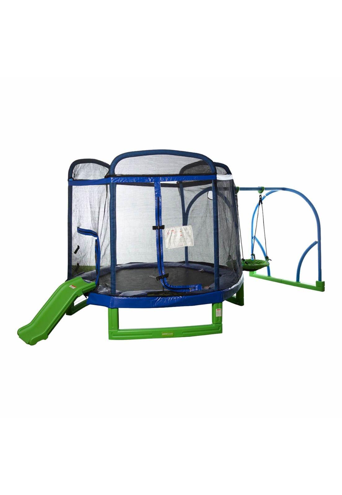 Cama Elastica, Columpio y Resbalin 225x187 Cms GamePower-0