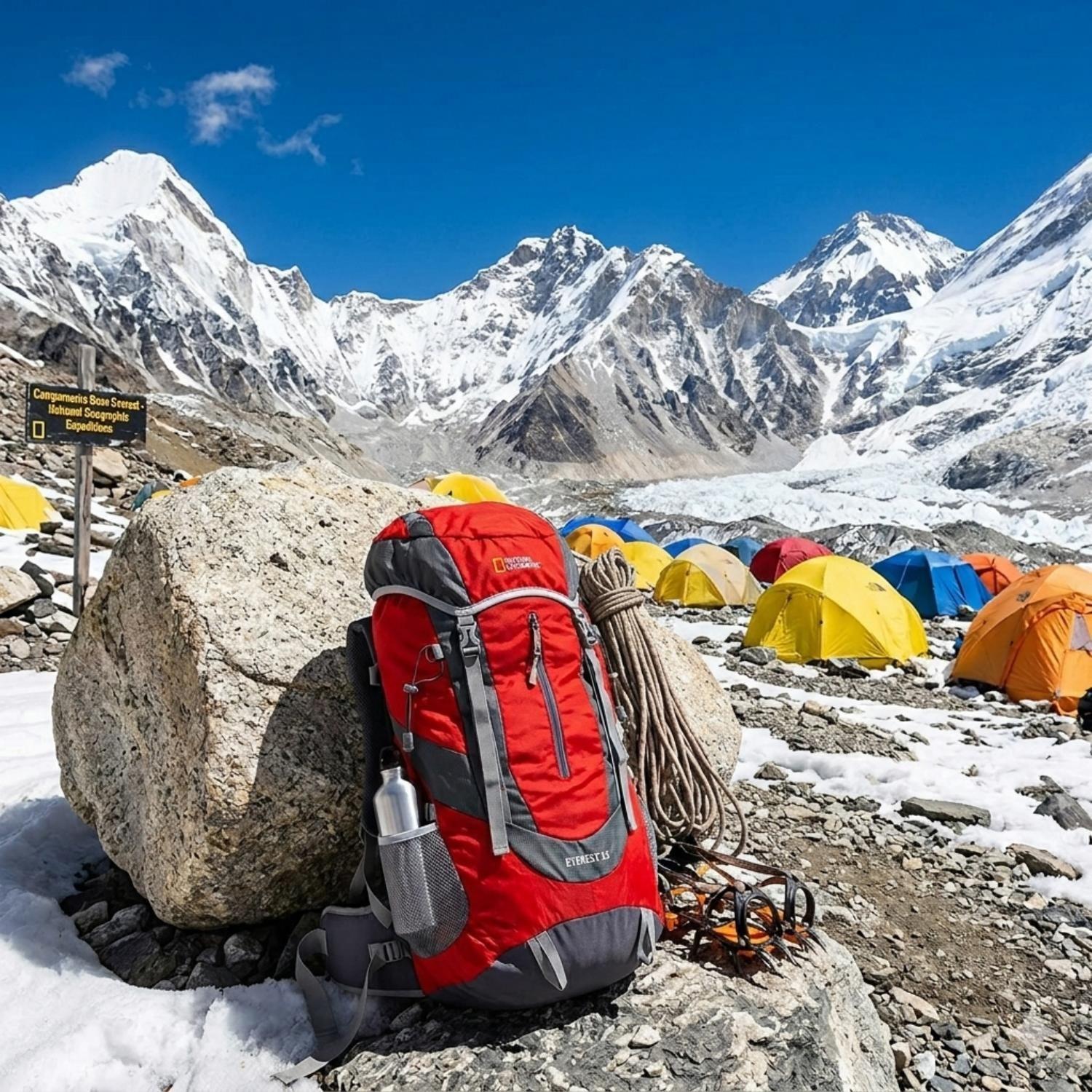 Mochila Camping Everest 55 Litros Roja National Georgraphic-3