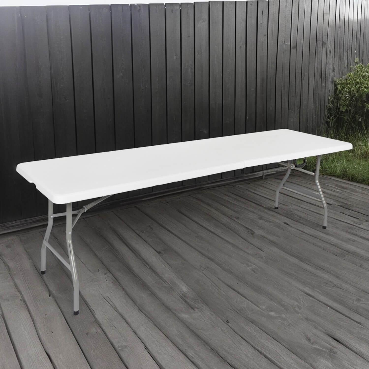 Mesa Plegable Rectangular 240x76x74 Cms Blanca Northwest-3