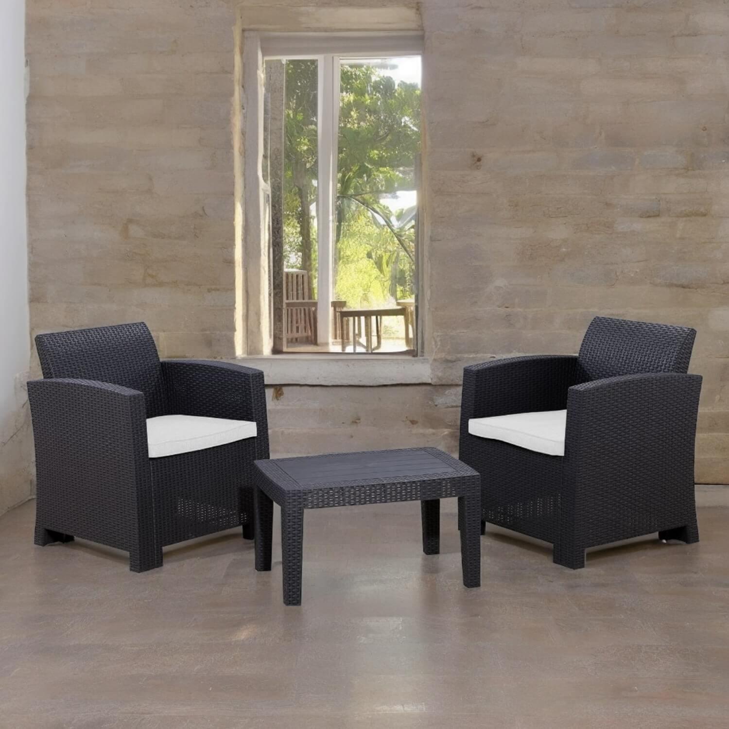 Juego Set Terraza Mallorca 3 Piezas Con Cojin Northwest-4