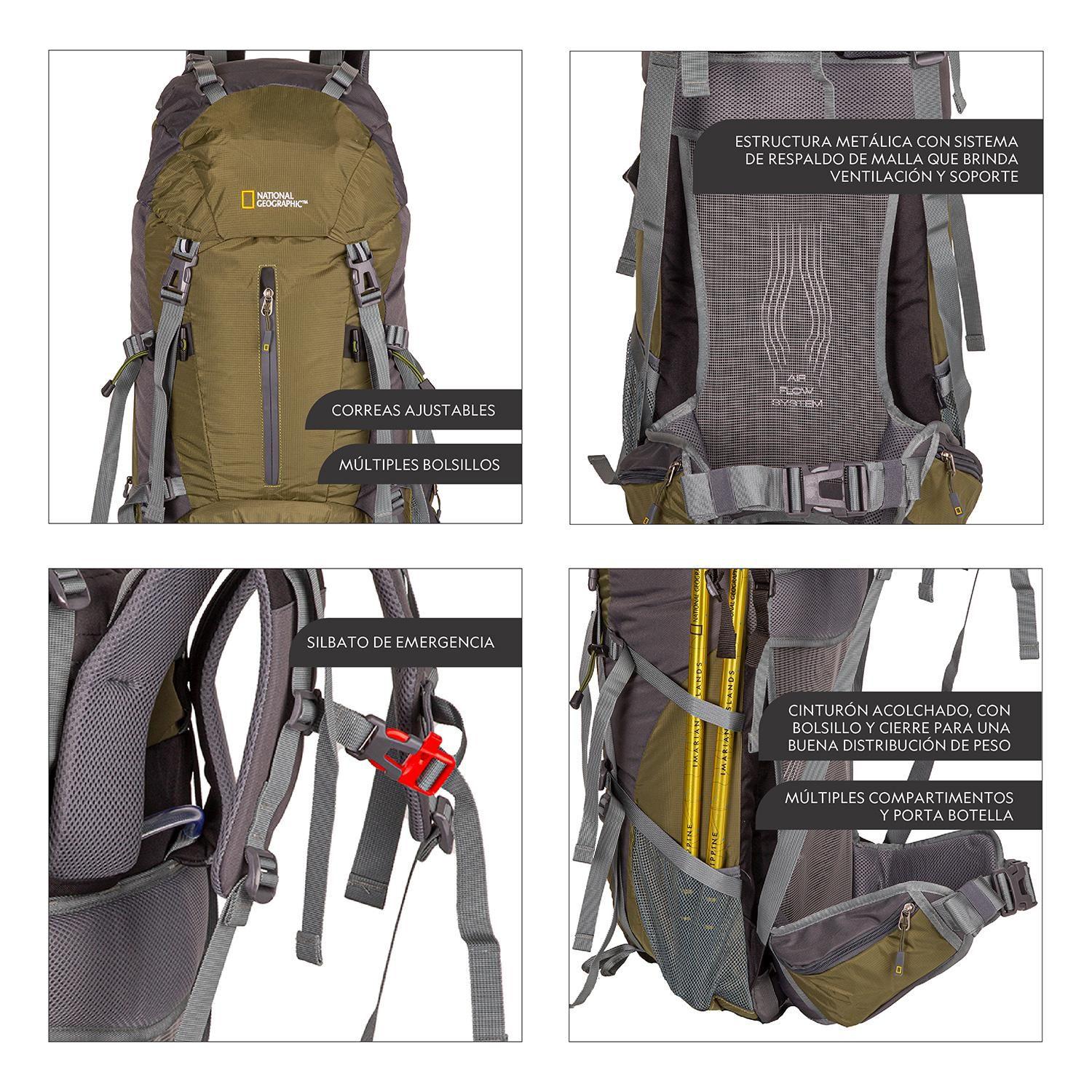 Mochila Mount Kenya Verde 45 Litros National Geographic-3