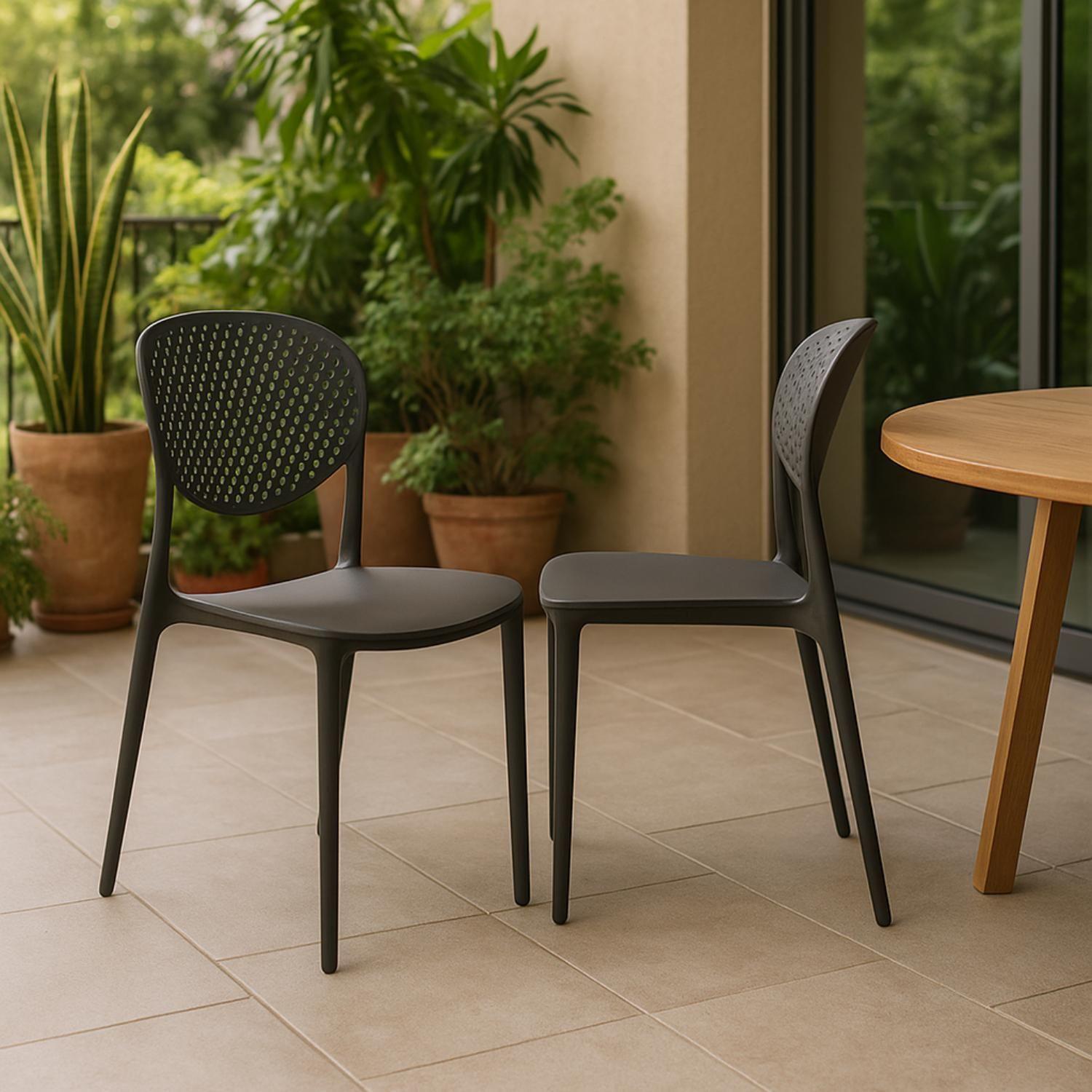 Silla Plástico Apilable Deco Hamburg Negra Escandinavia-6