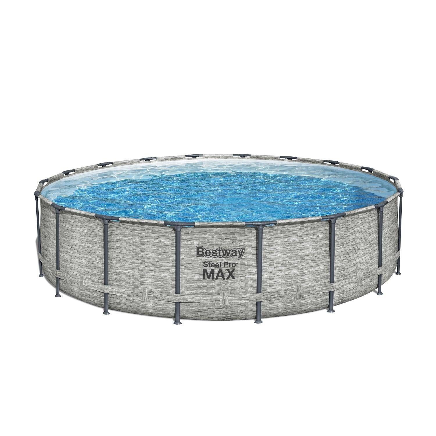 Piscina Bestway Redonda SteelPro Max Gris Piedra 5.49MX1.22M-2