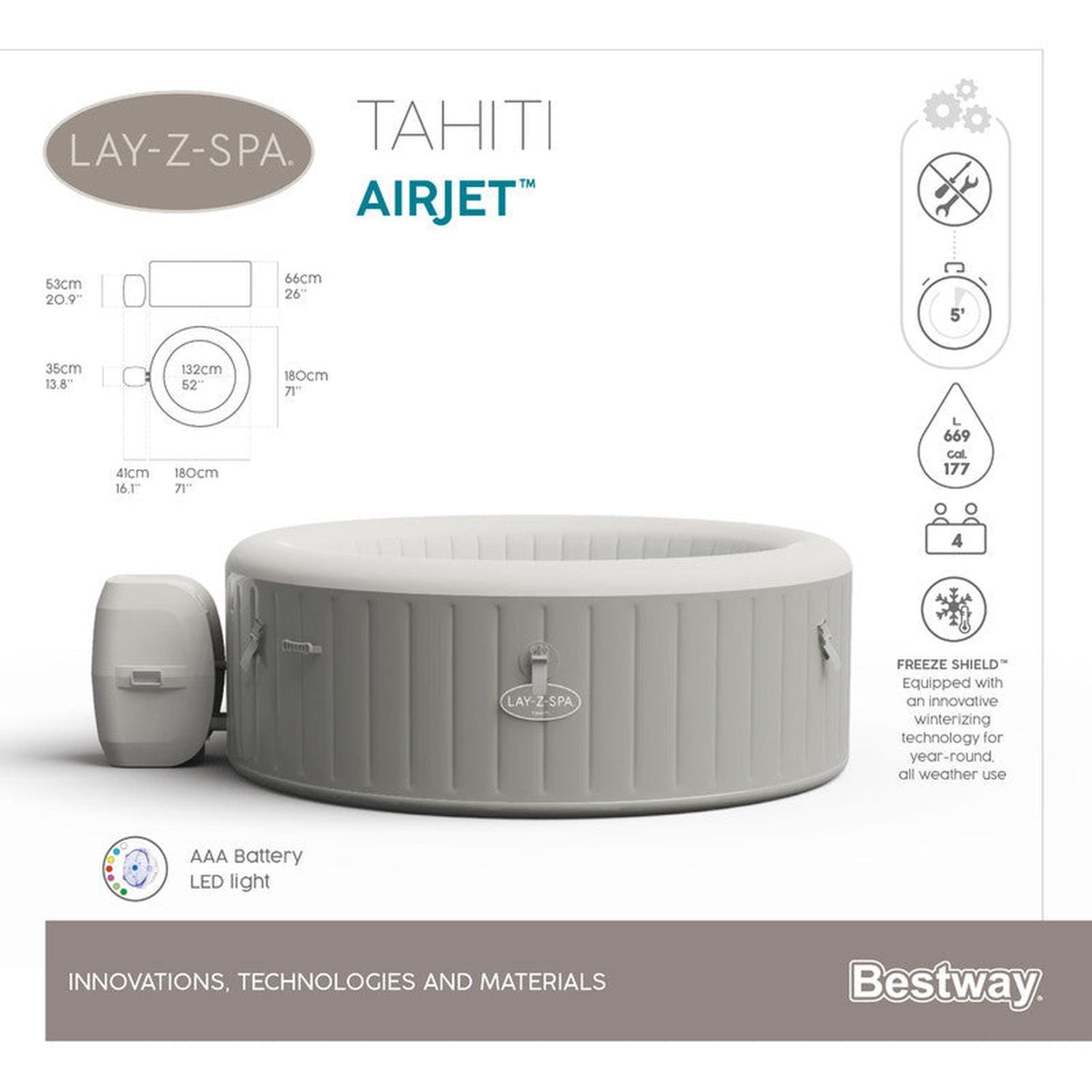 Hot Tub Spa Jacuzzi Inflable Tahiti 4 Personas Bestway-2