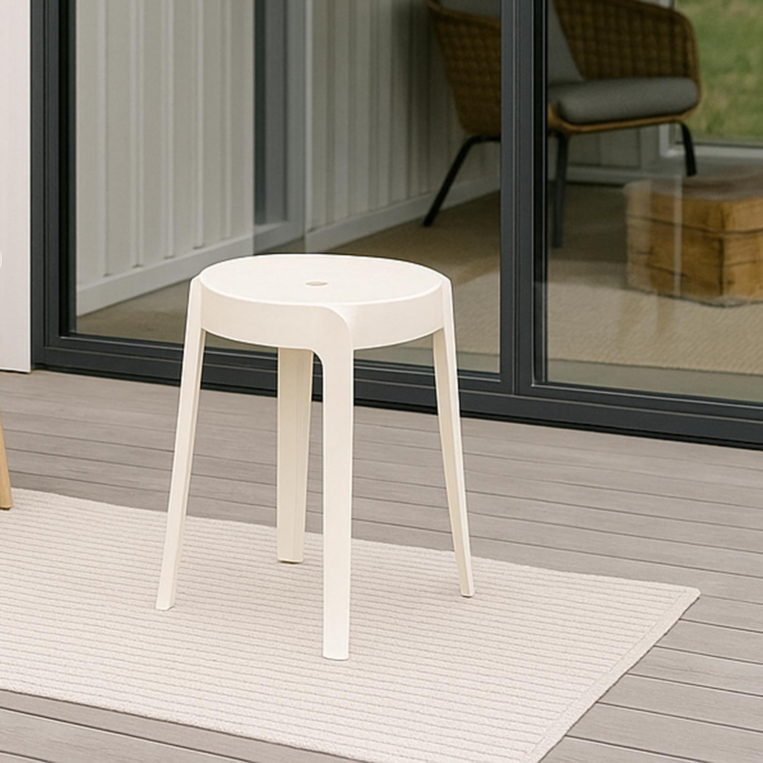 SET 2 Pisos Banco Apilable Deco Valencia Blanco Escandinavia 45 cm-5