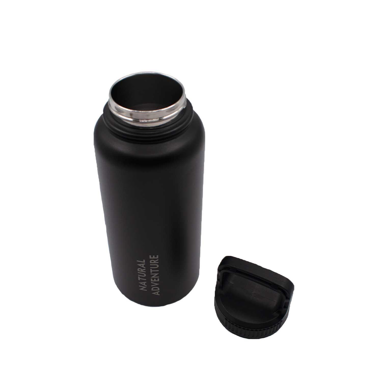 Botella Metálica Térmica Boca Ancha 960ml Negro-3