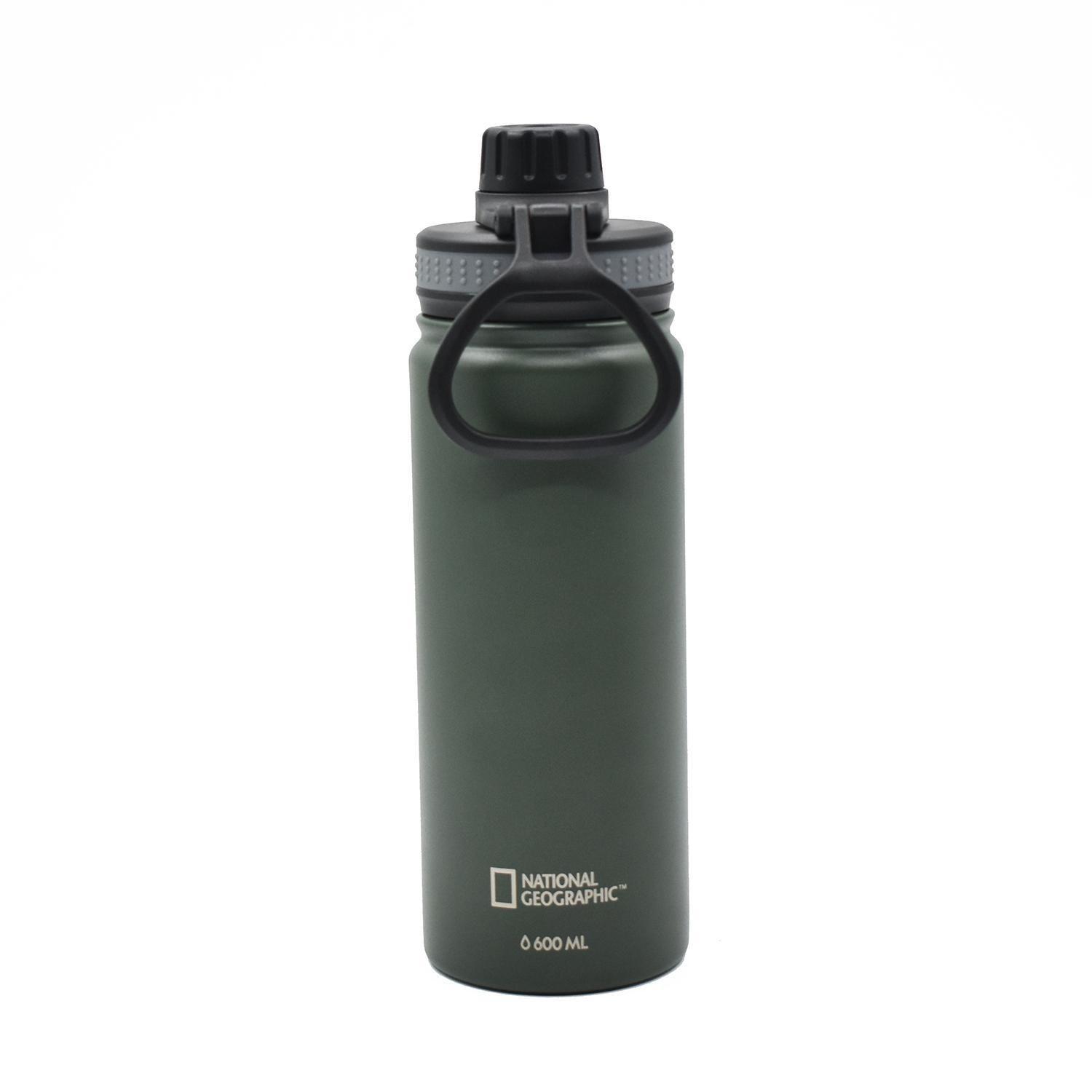 Botella Metálica Térmica Insulada 600ml Verde NatGeo-2