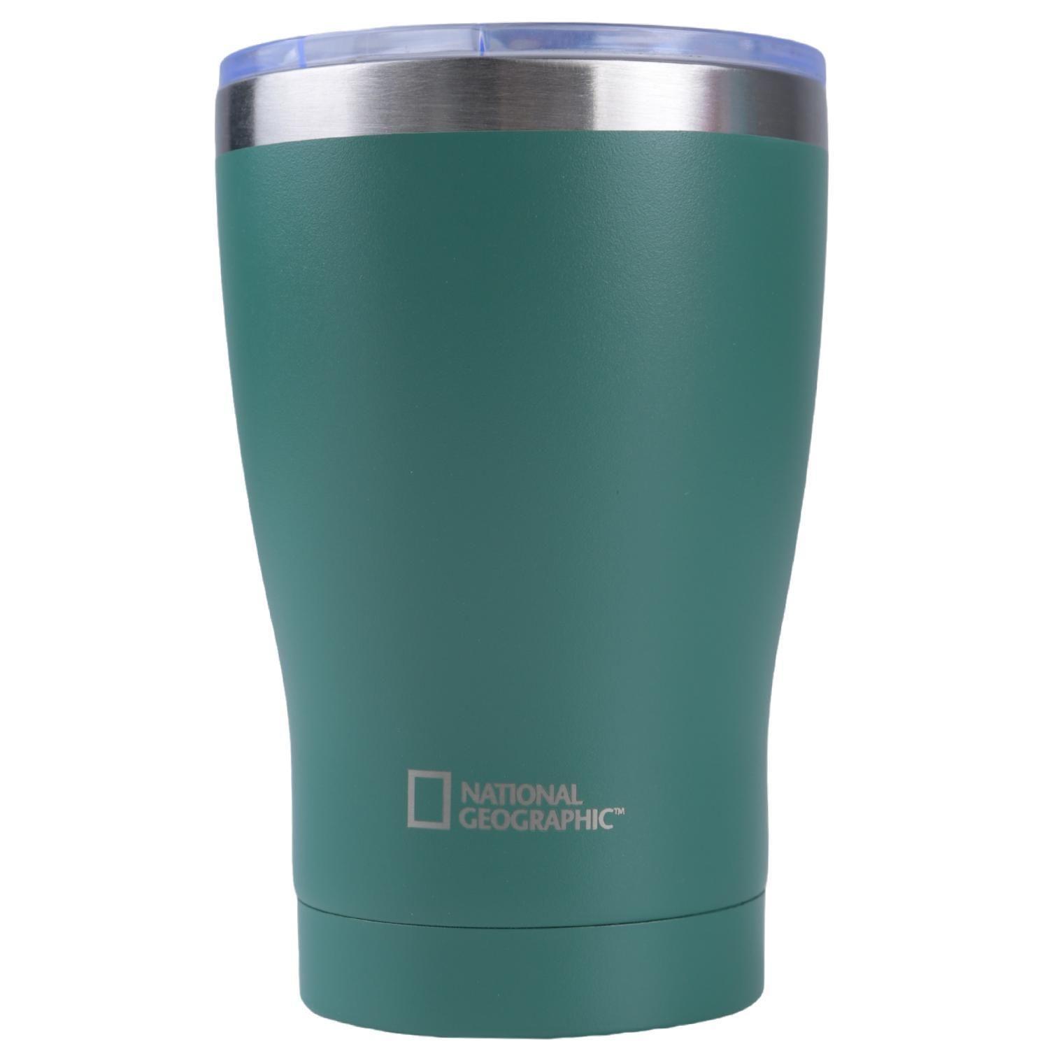 Mug Acero Inoxidable Tapa Transparente Rosca 350ml Verde-2