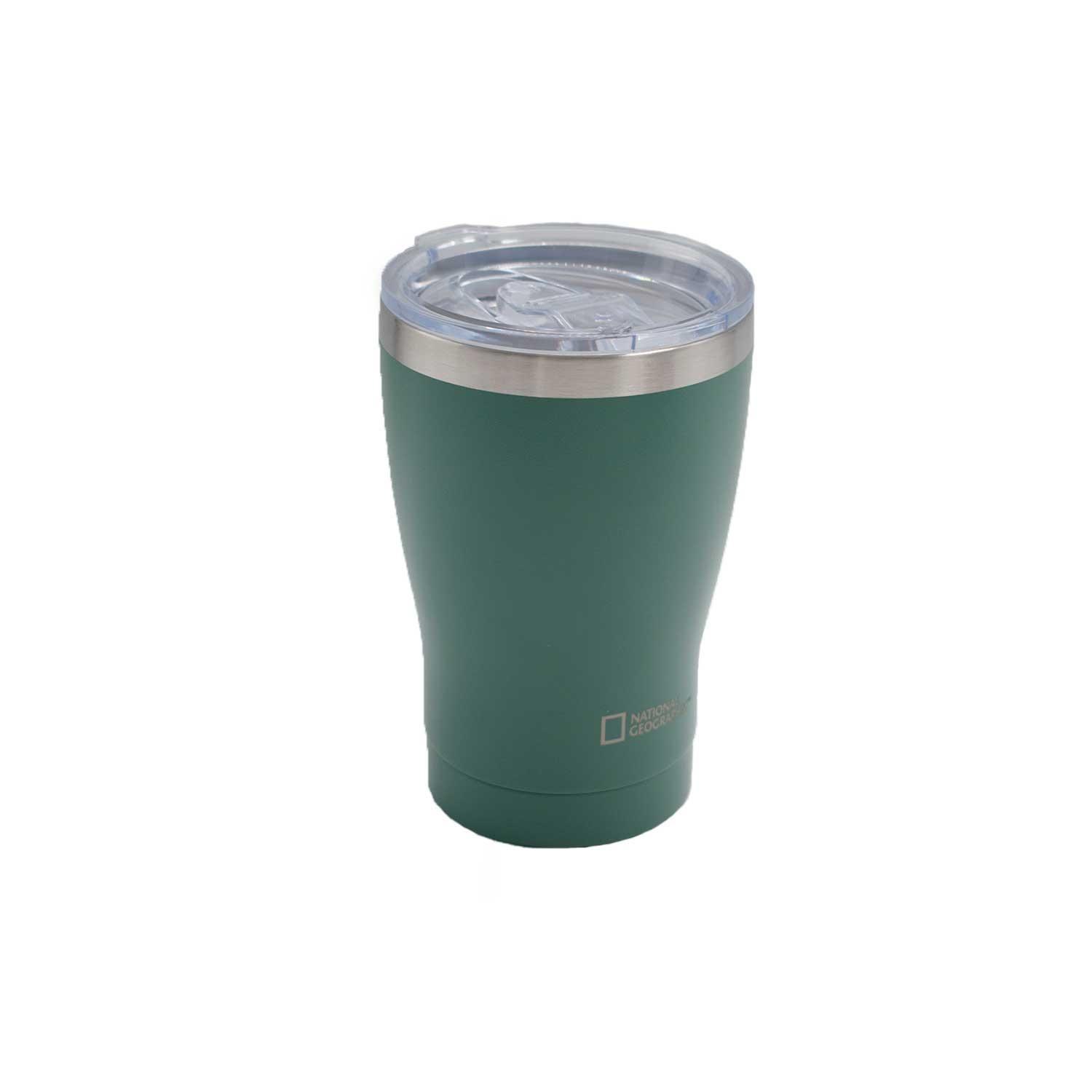 Mug Acero Inoxidable Tapa Transparente Rosca 350ml Verde-2