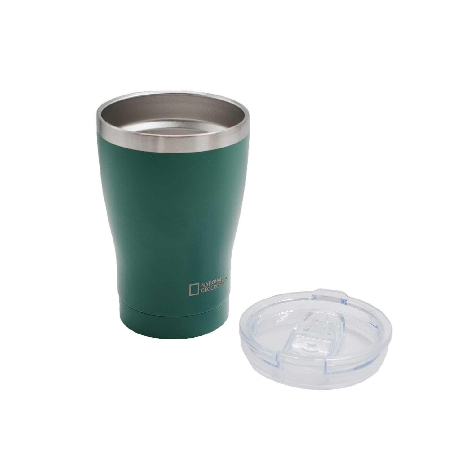 Mug Acero Inoxidable Tapa Transparente Rosca 350ml Verde-3