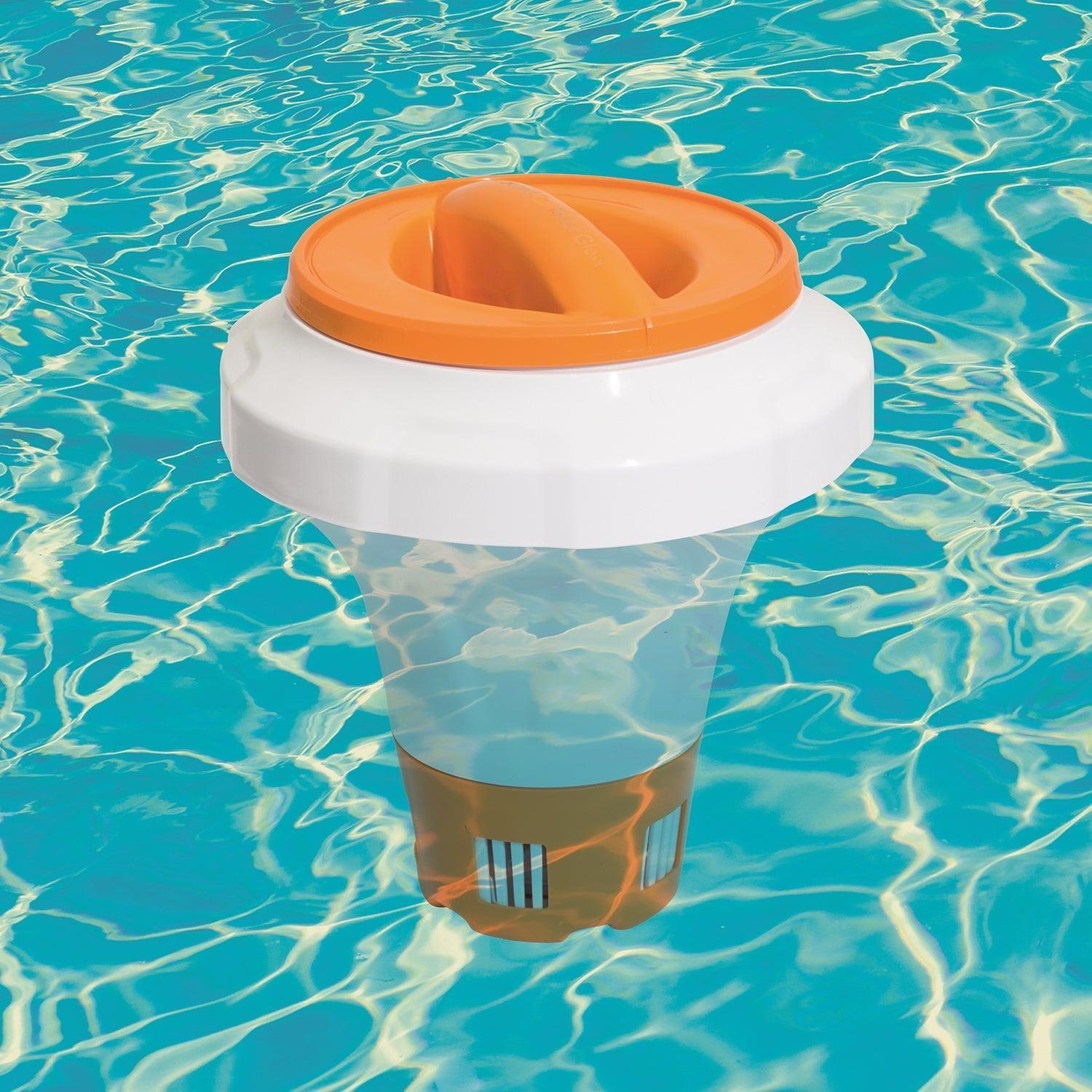 Porta Cloro Flotante Flowclear™ 21.0Cm Con Guante Chemguard ™ Bestway-2