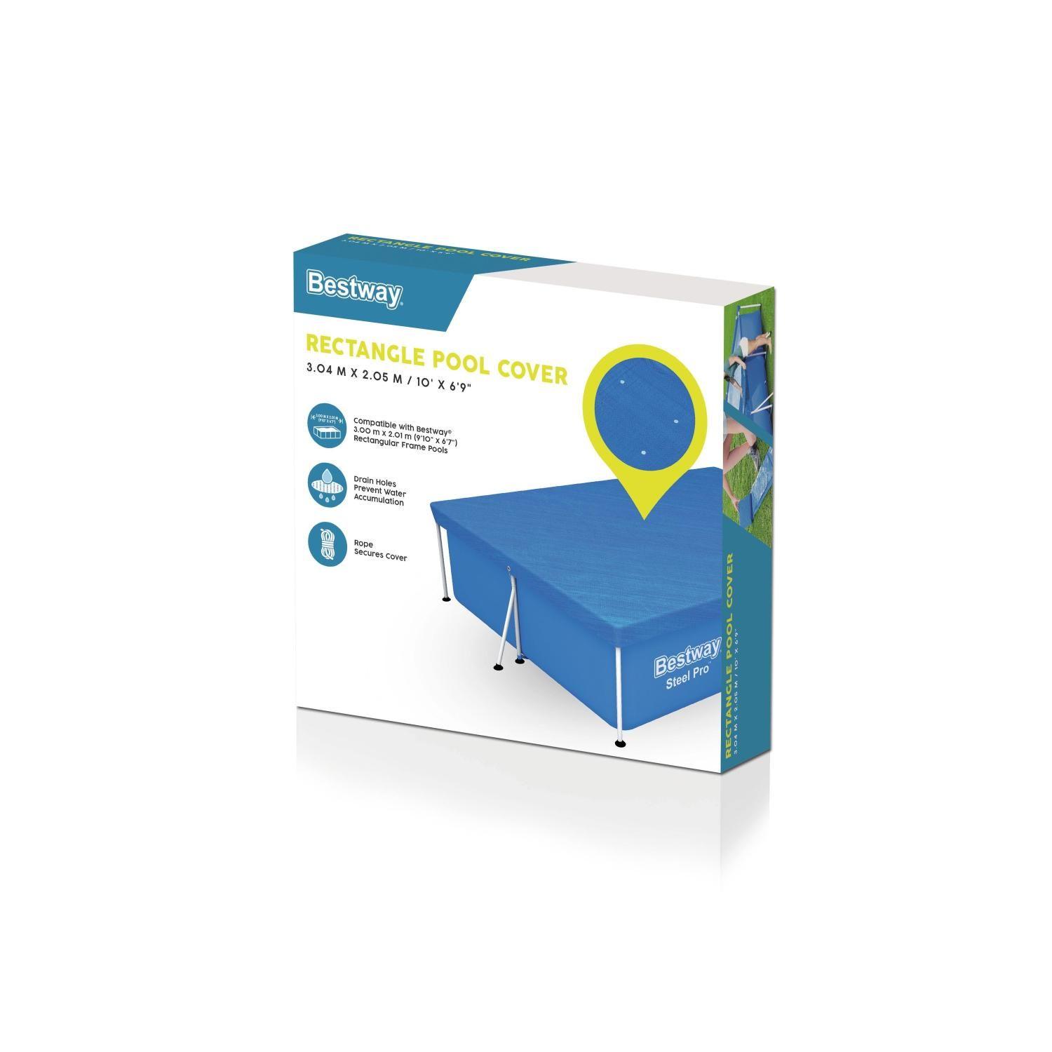 Lona Cobertor de Piscina Rectangular 3.00m x 2.01m Bestway-1