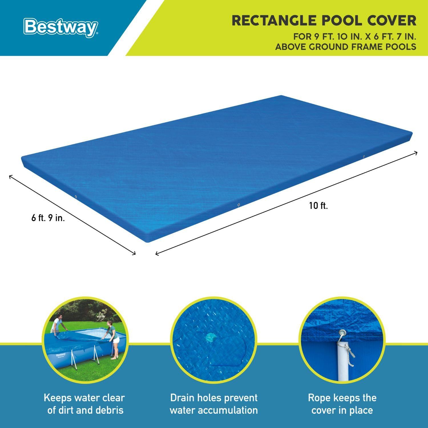 Lona Cobertor de Piscina Rectangular 3.00m x 2.01m Bestway-5