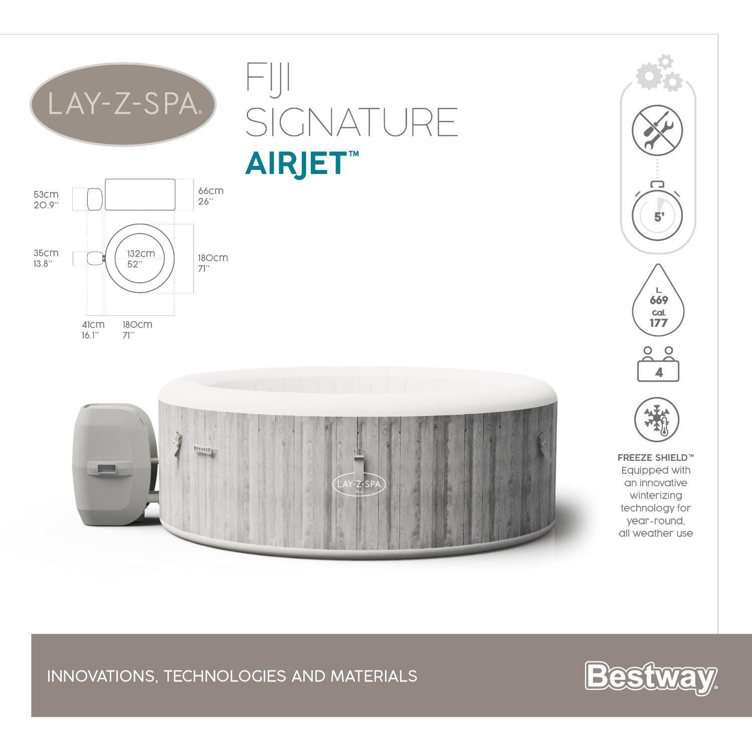 Hot Tub Spa Jacuzzi Inflable Fiji 4 Personas Bestway-4