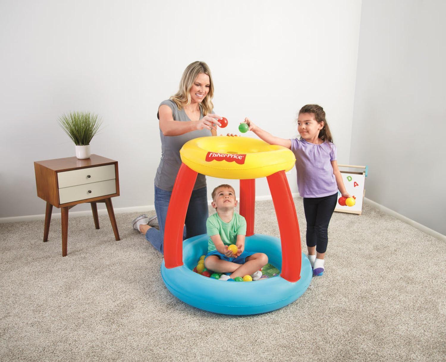 Piscina Techo Inflable con Pelotas Fisher Price 89X89X84Cms-4