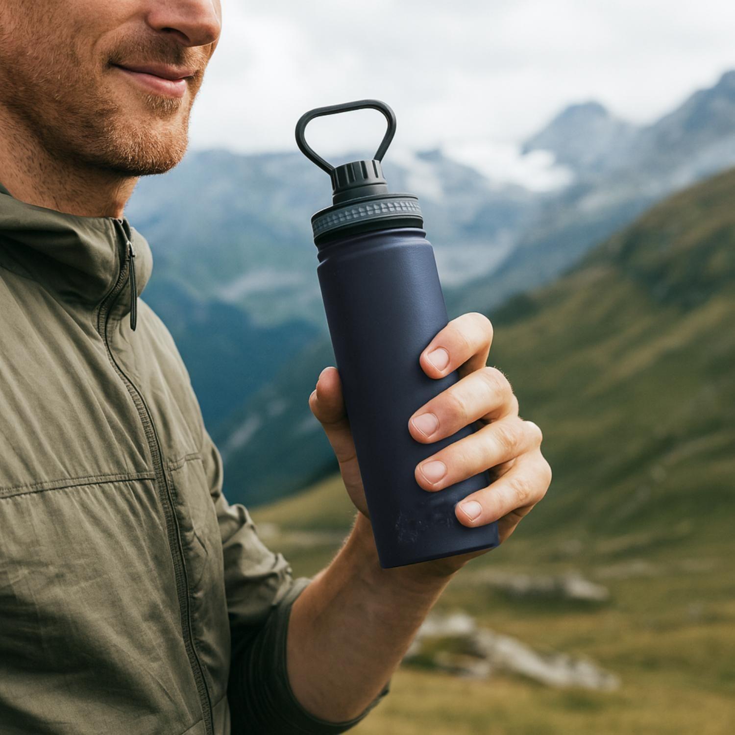 Botella Metálica Termica Insulada 600ML Azul Nat Geo-8