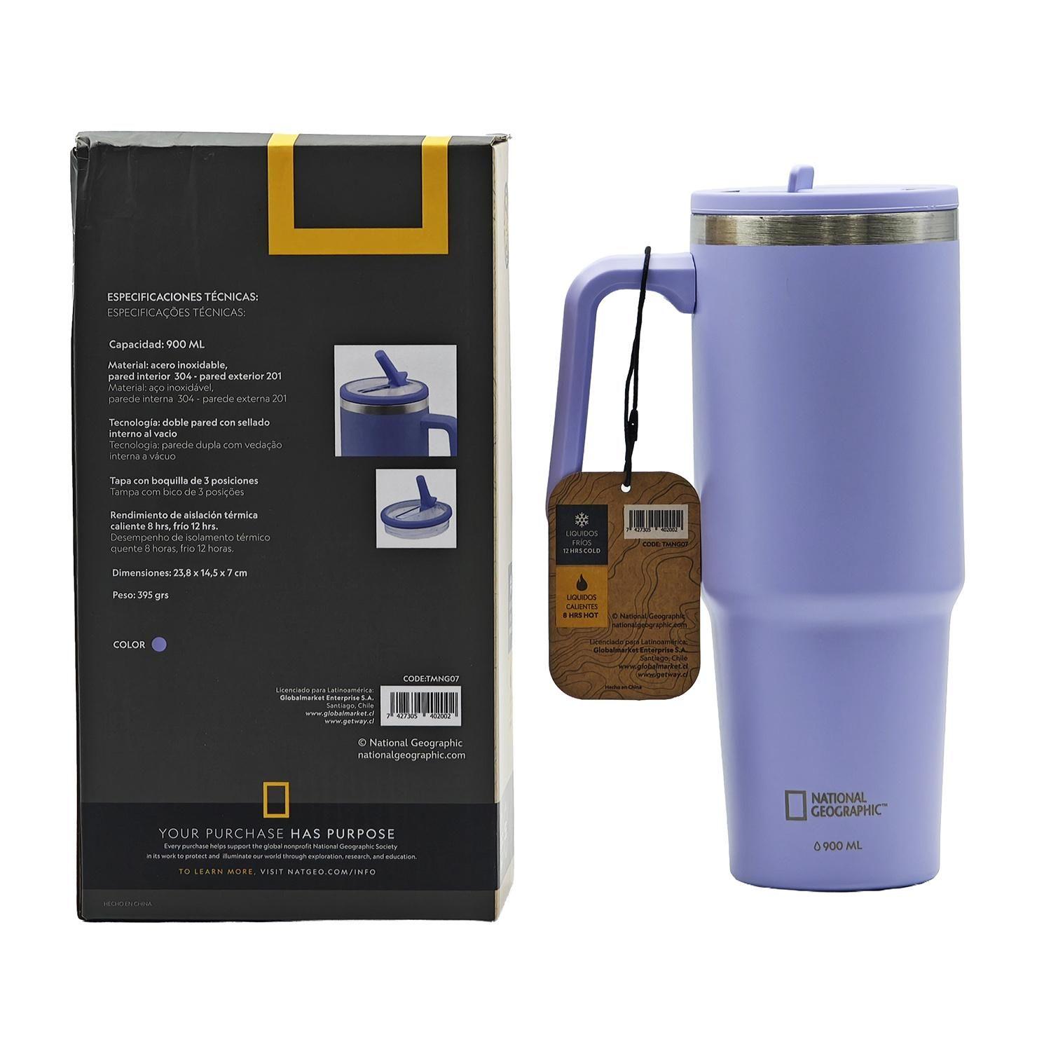 Botella Vaso Termico Mango 900ml Lila National Geographic-4