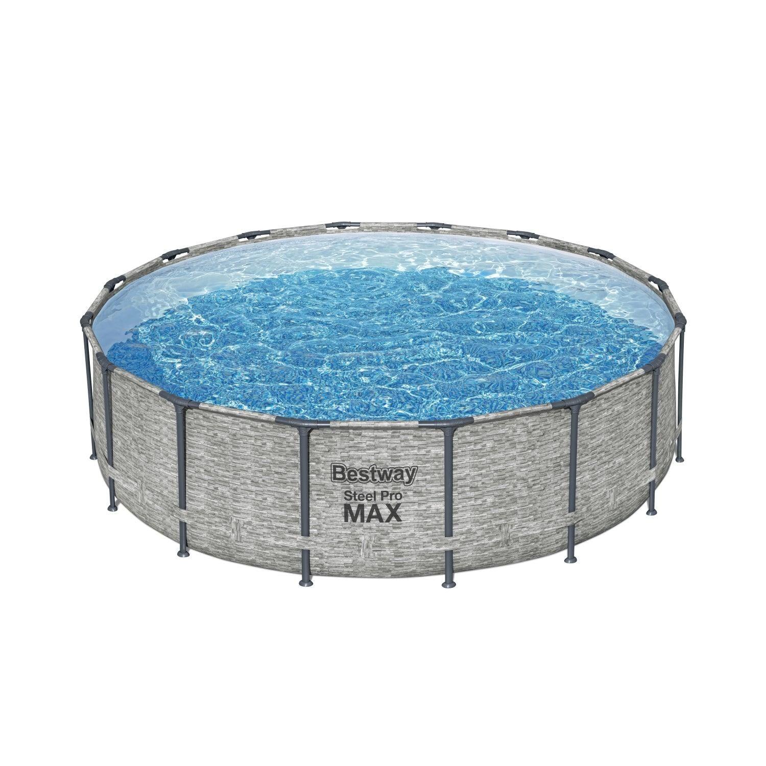 Piscina Bestway Redonda SteelPro Max Gris Piedra 4.88MX1.22M-2