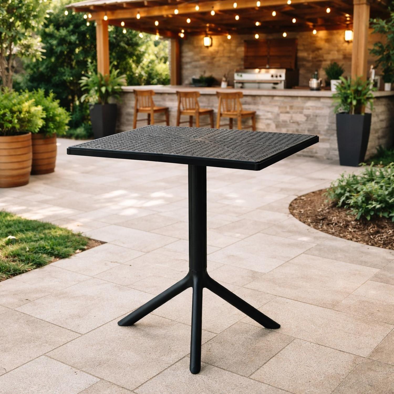 Mesa Cocina Terraza Jardín Cuadrada Sander 76x60x60cm Negra-3