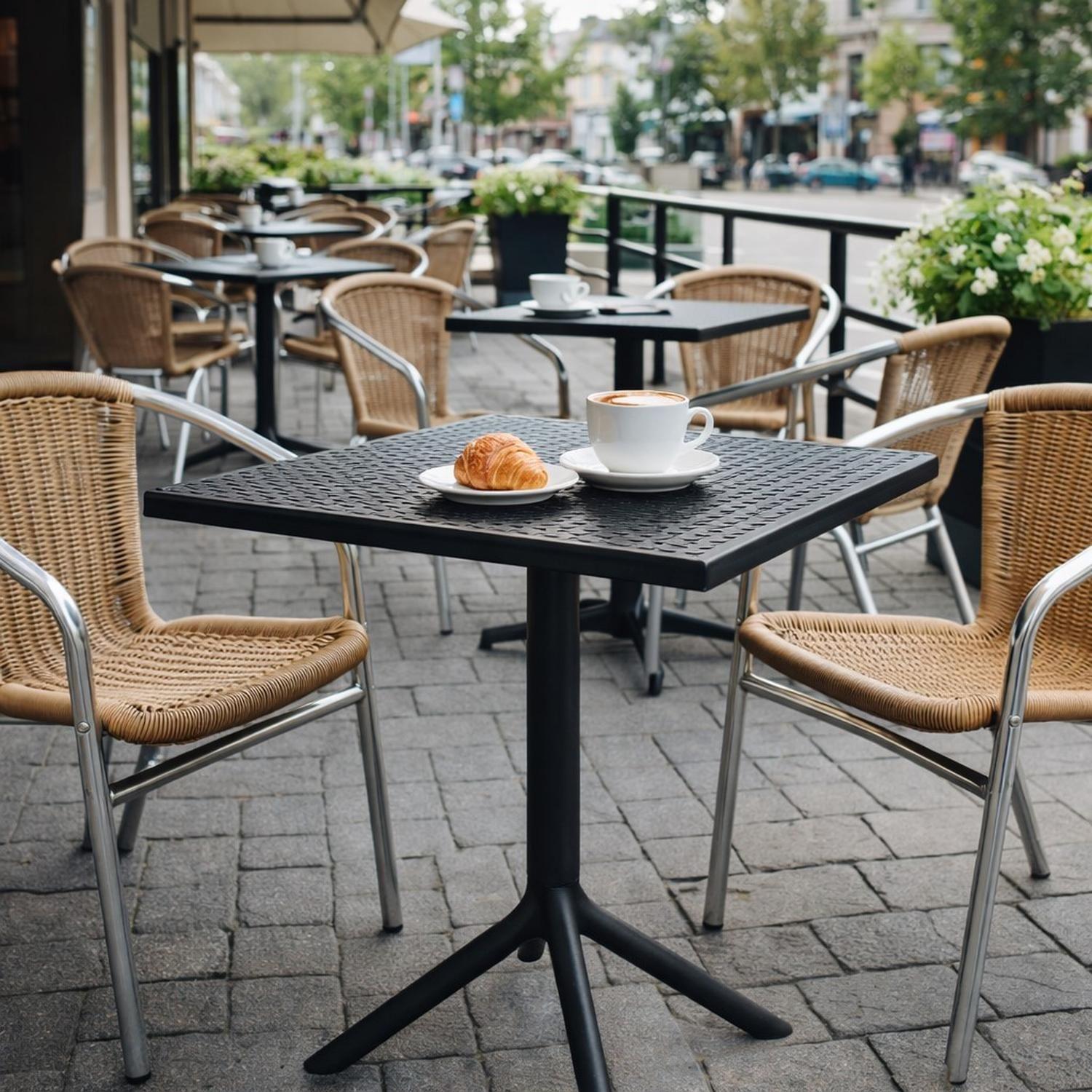 Mesa Cocina Terraza Jardín Cuadrada Sander 76x60x60cm Negra-4