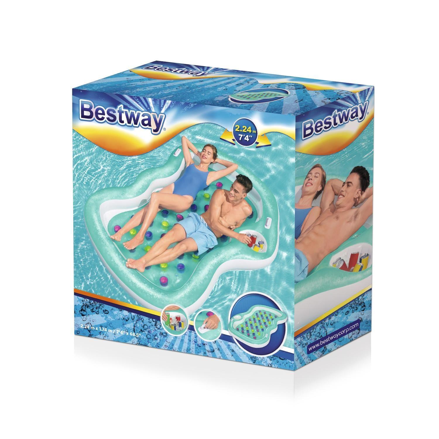 Flotador Reposera Inflable Doble 2.24m x 1.74m Bestway-2