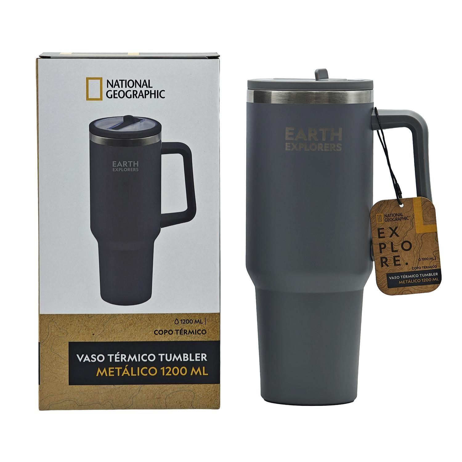 Botella Vaso Termico Mango 1,2Lt Gris National Geographic-3