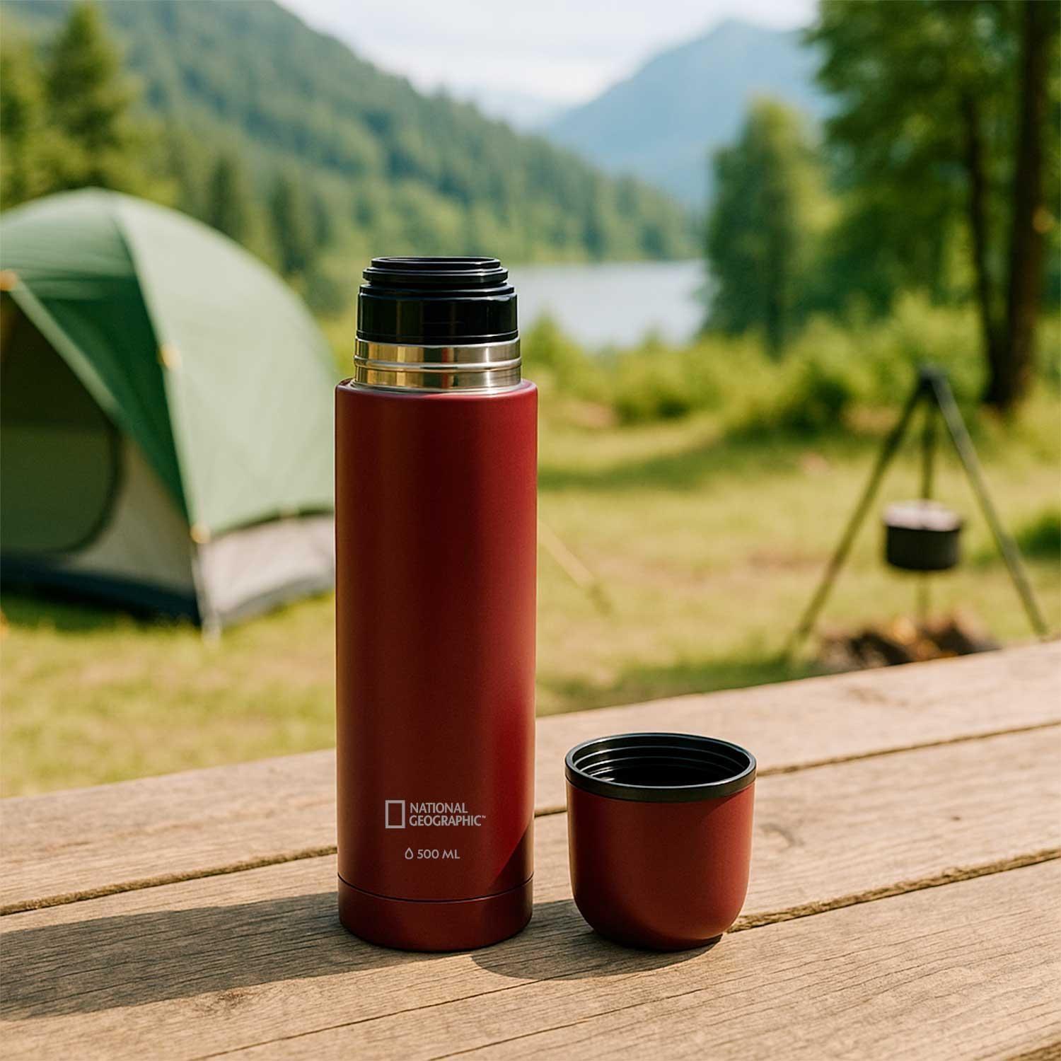 Termo Bala Metálico Rojo 500ml National Geographic-6