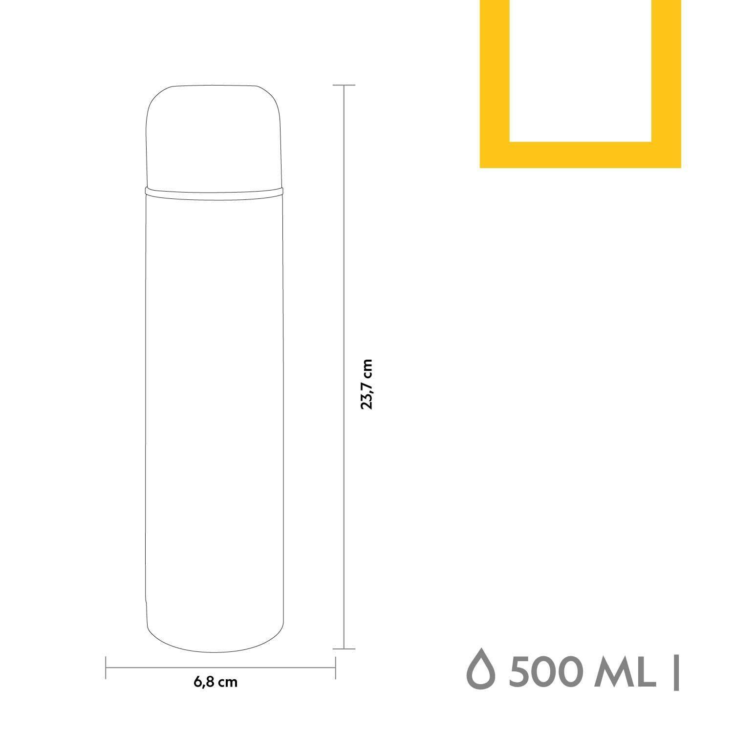 Termo Bala Metálico Rojo 500ml National Geographic-7