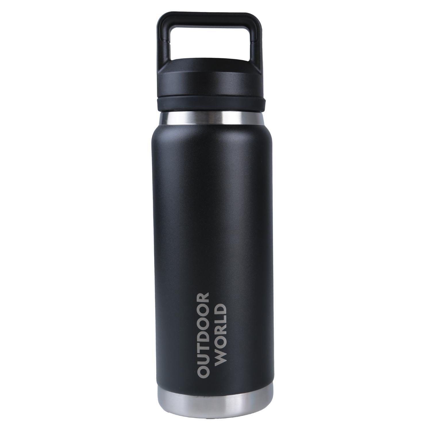 Botella Metálica Térmica Doble Boca Ajustable Angosta y Ancha 800ml Negro-3