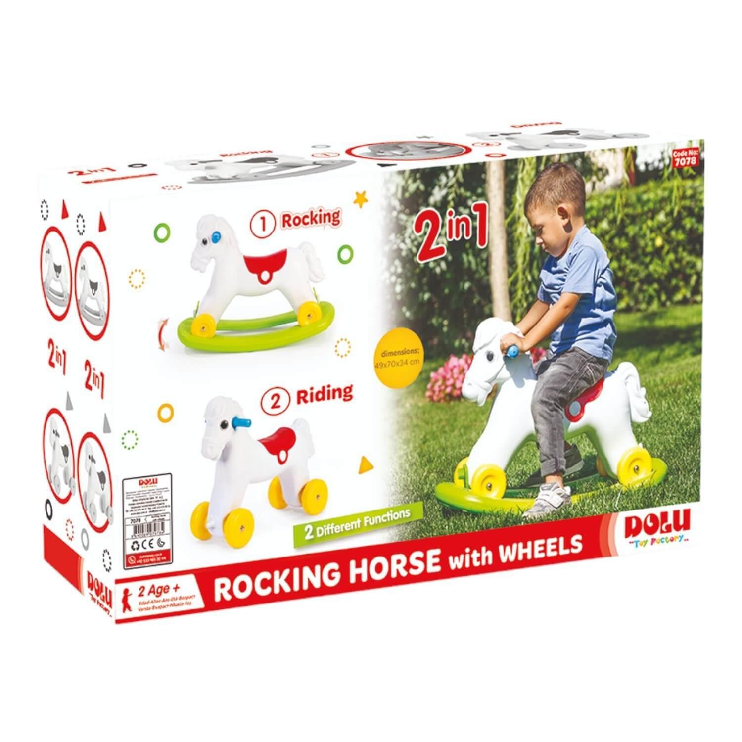 Caballo Mecedor Con Ruedas 70x49x34 Cms Dolu-2