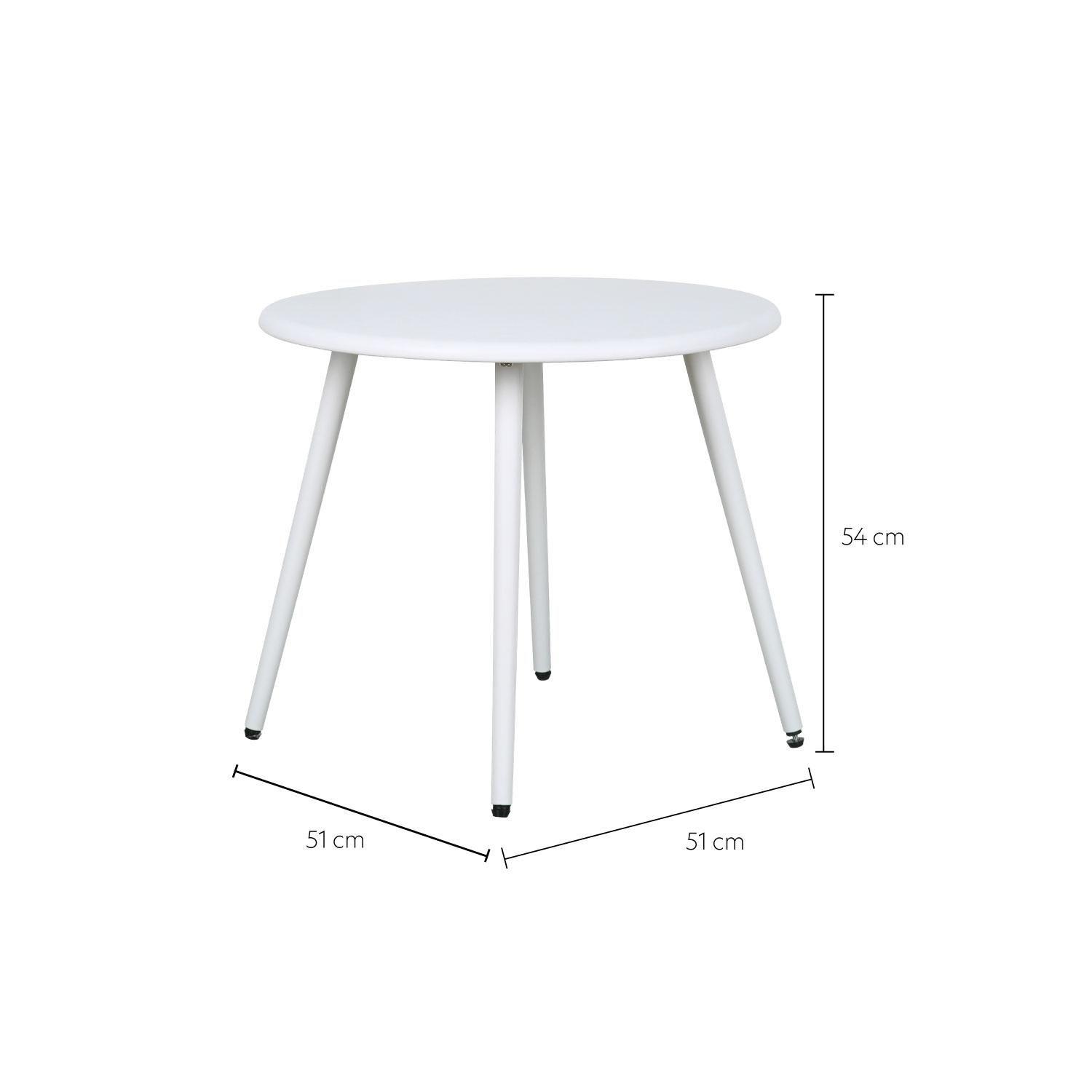 Mesa De Centro Redonda Nórdica Blanca 51x45 Escandinavia-2