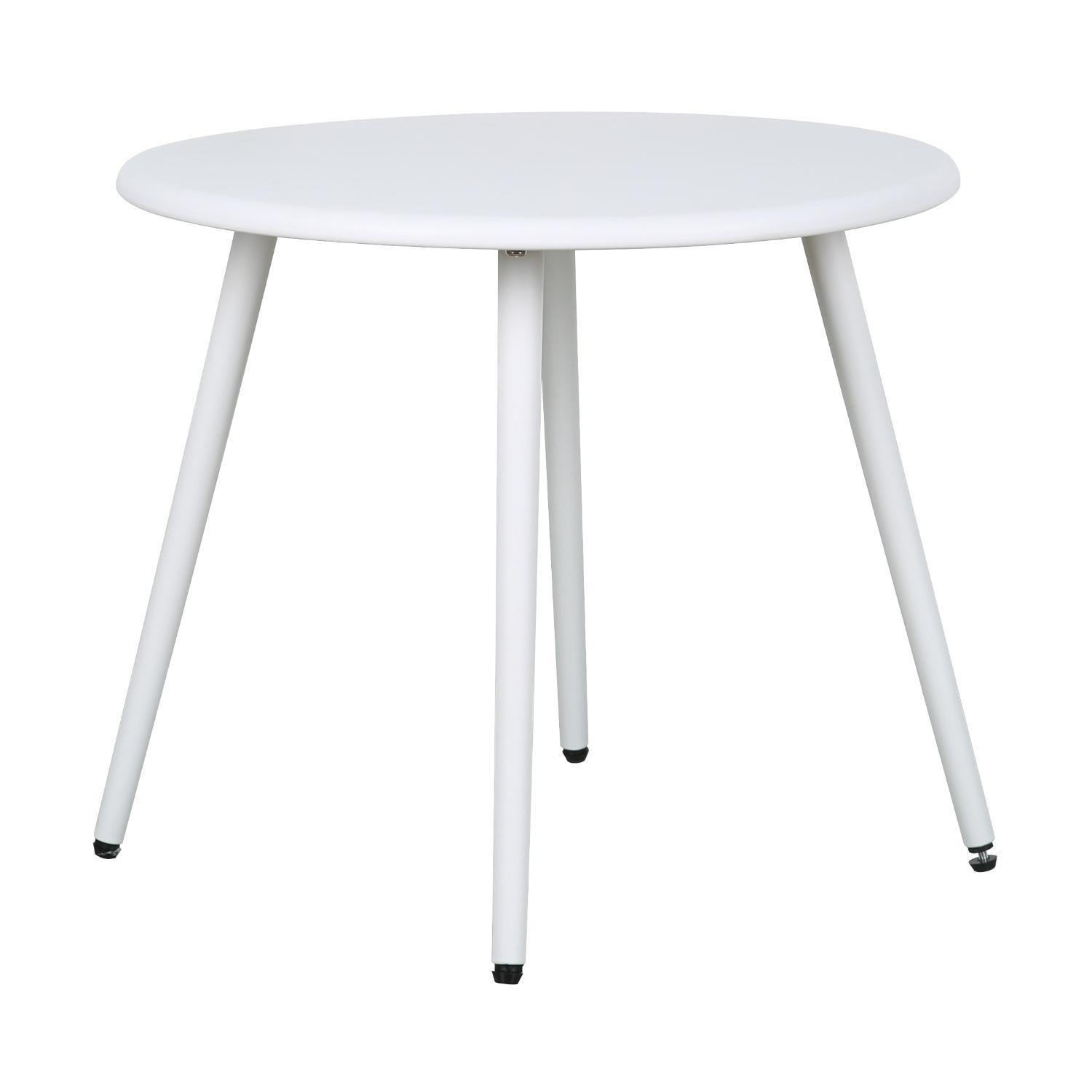 Mesa De Centro Redonda Nórdica Blanca 51x45 Escandinavia-3