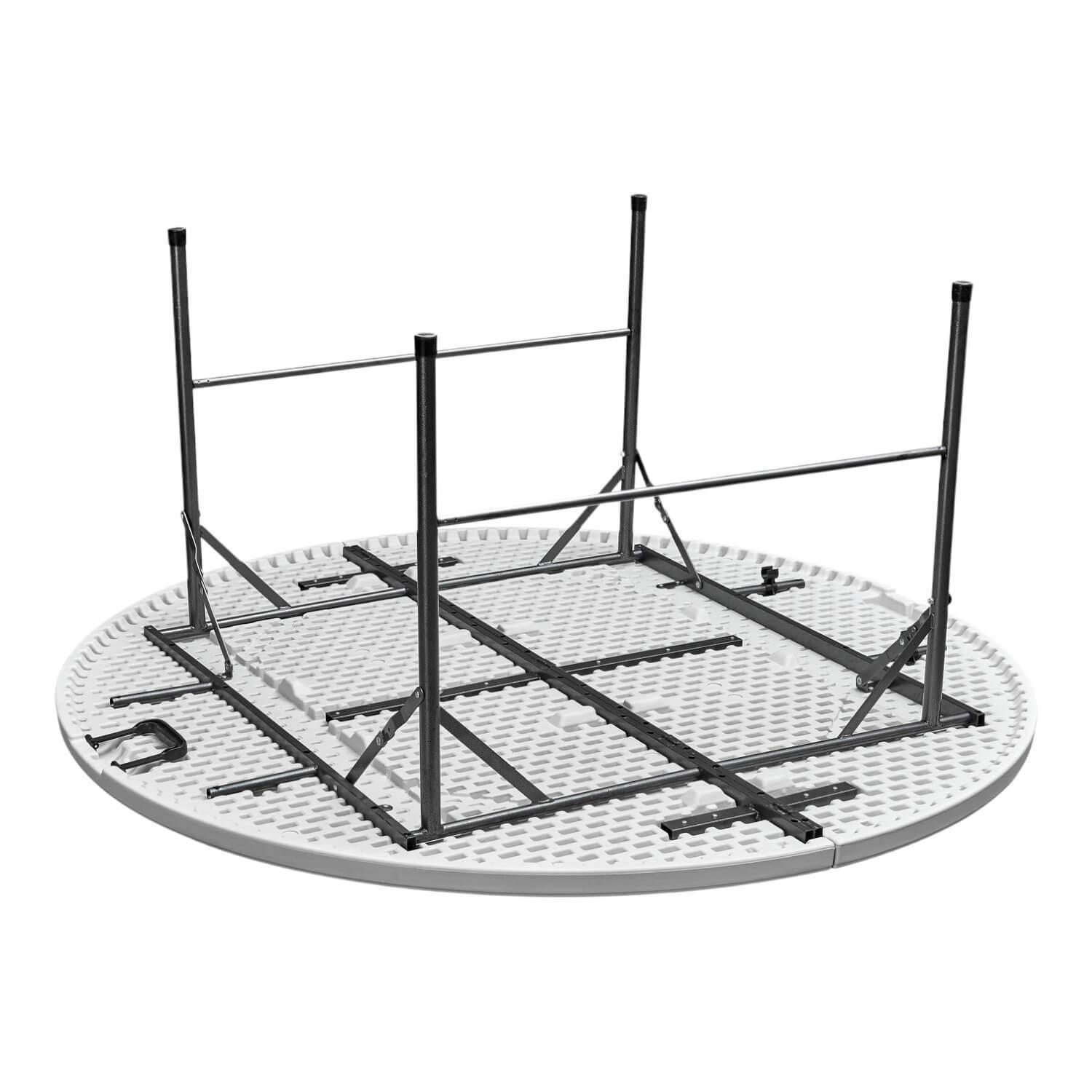 Mesa Plegable Redonda 160x74 Blanca Northwest-3