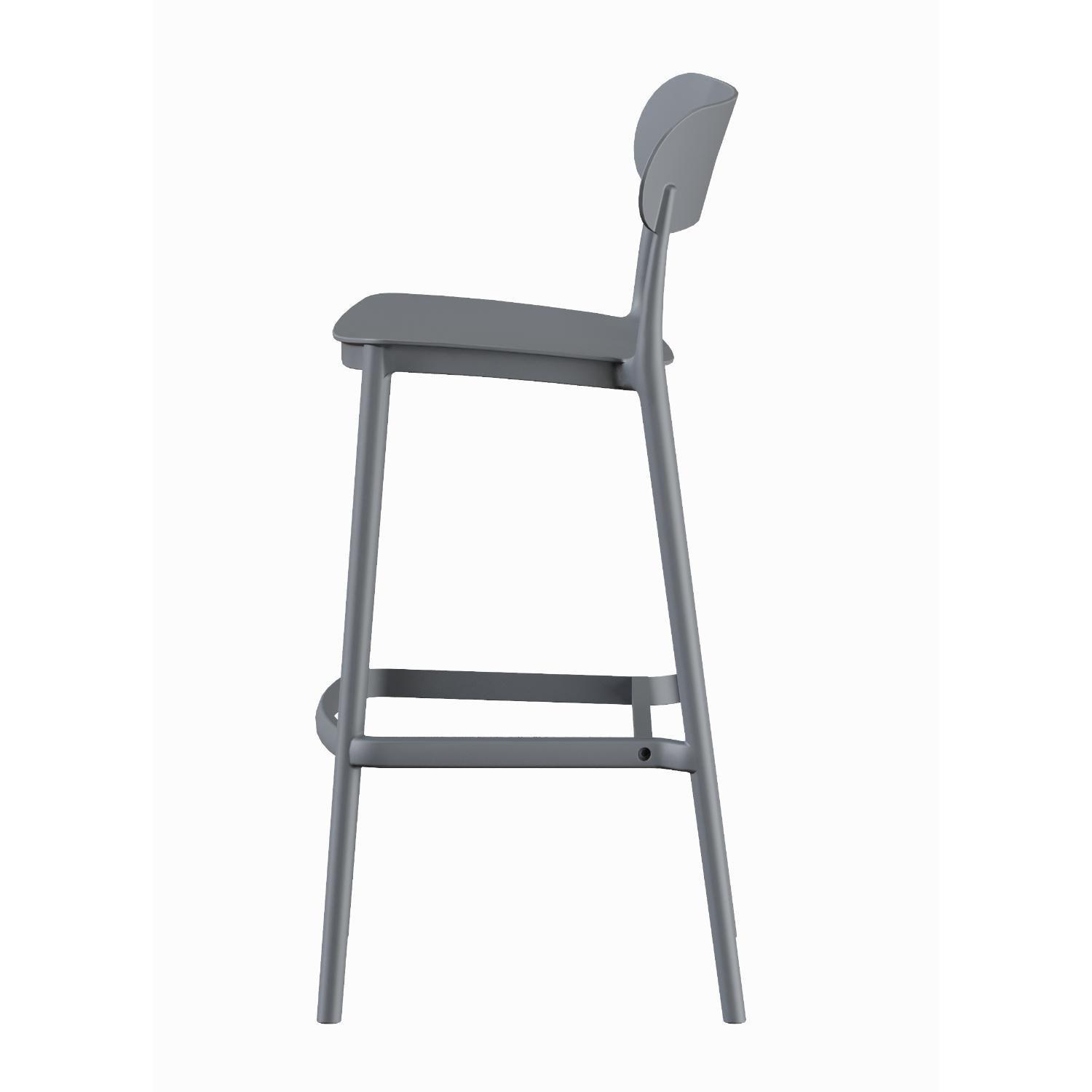 Piso Taburete Silla alta bar cocina Nils 75cm Gris Oscuro-2