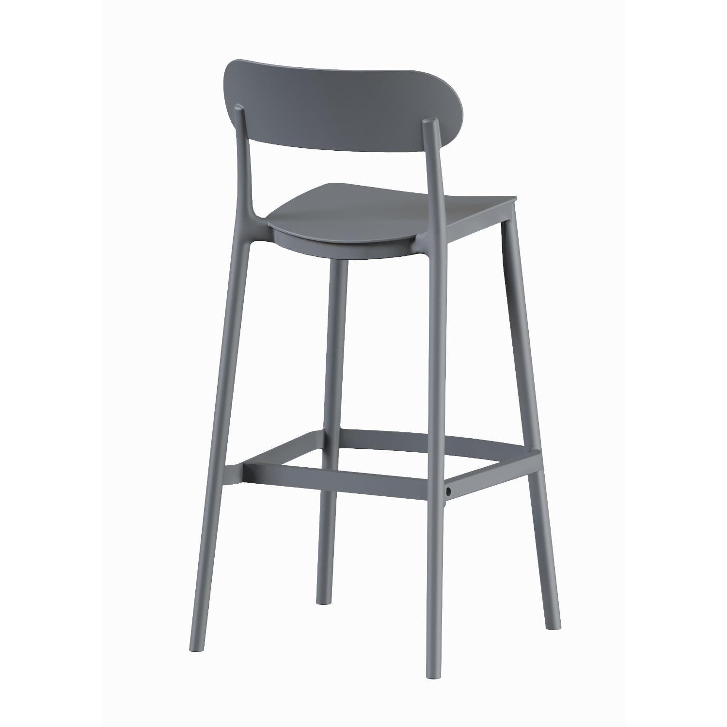 Piso Taburete Silla alta bar cocina Nils 75cm Gris Oscuro-3