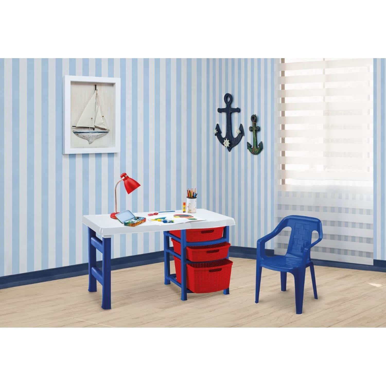 Escritorio Infantil Plastico Azul 50x88x50 cm Rimax-3