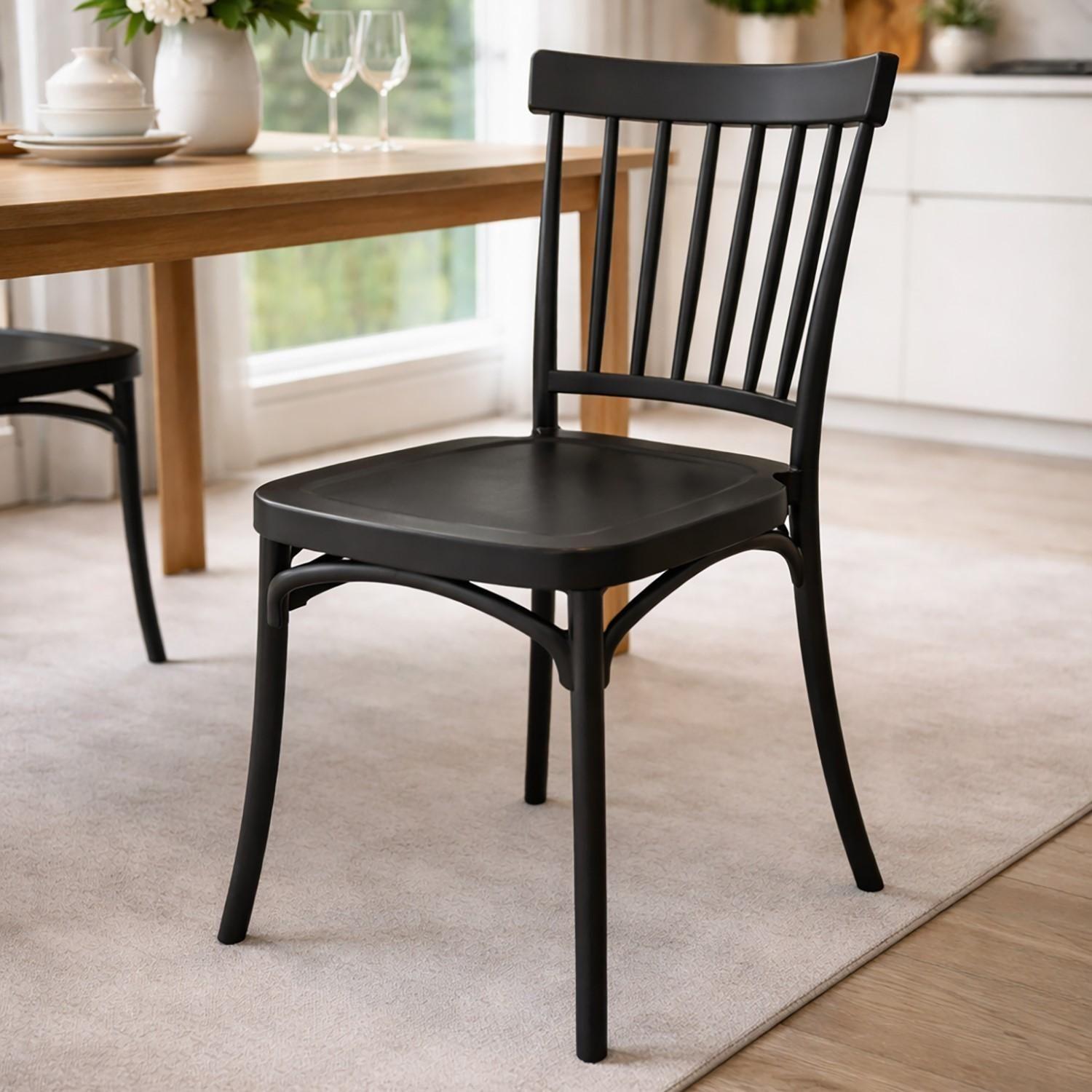 Silla Plástico Apilable Deco Viken Negra Escandinavia-4