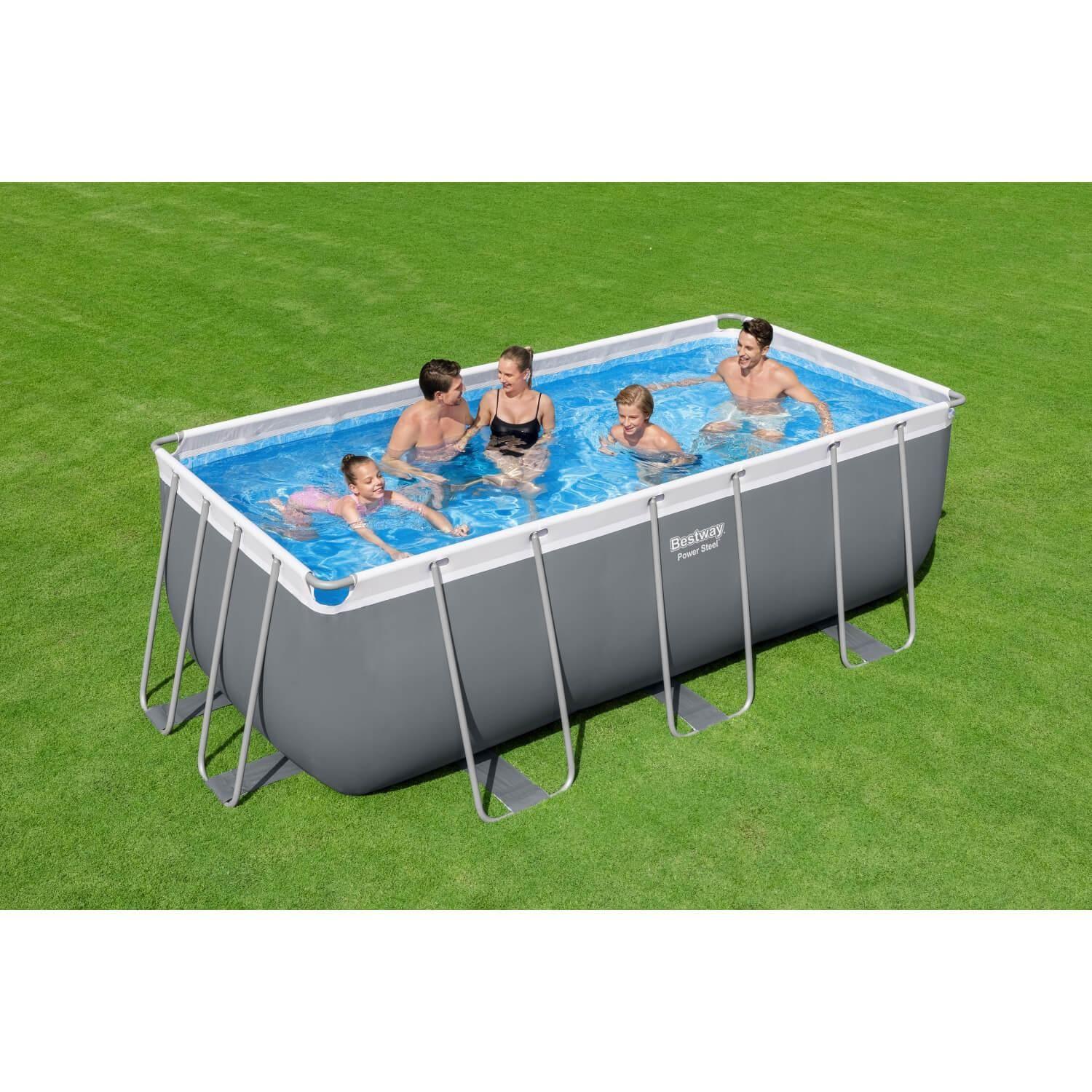 Piscina Bestway Rectangular Filtro+Accesorio 4.12X2.01X1.22M-1