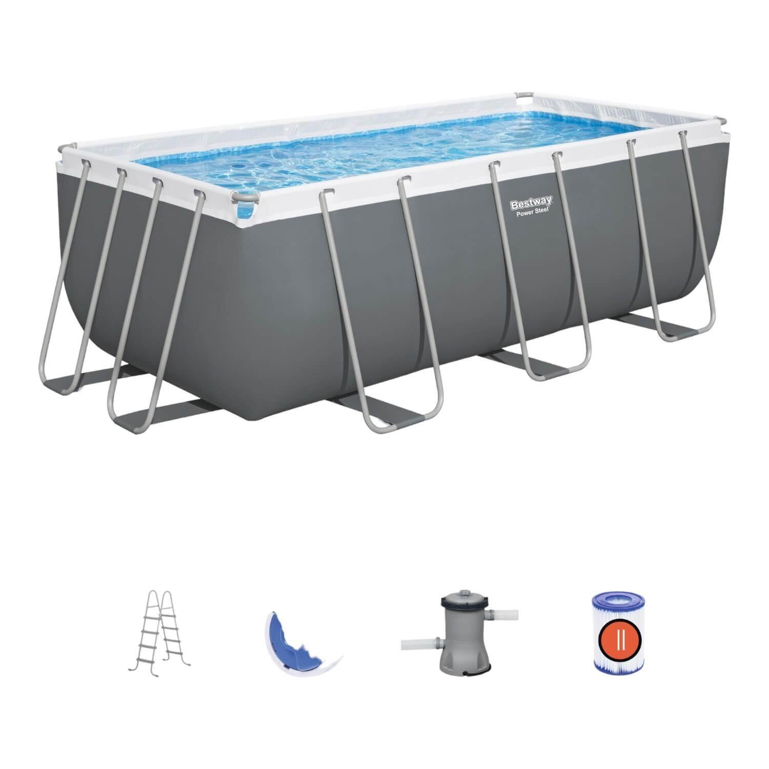 Piscina Bestway Rectangular Filtro+Accesorio 4.12X2.01X1.22M-2