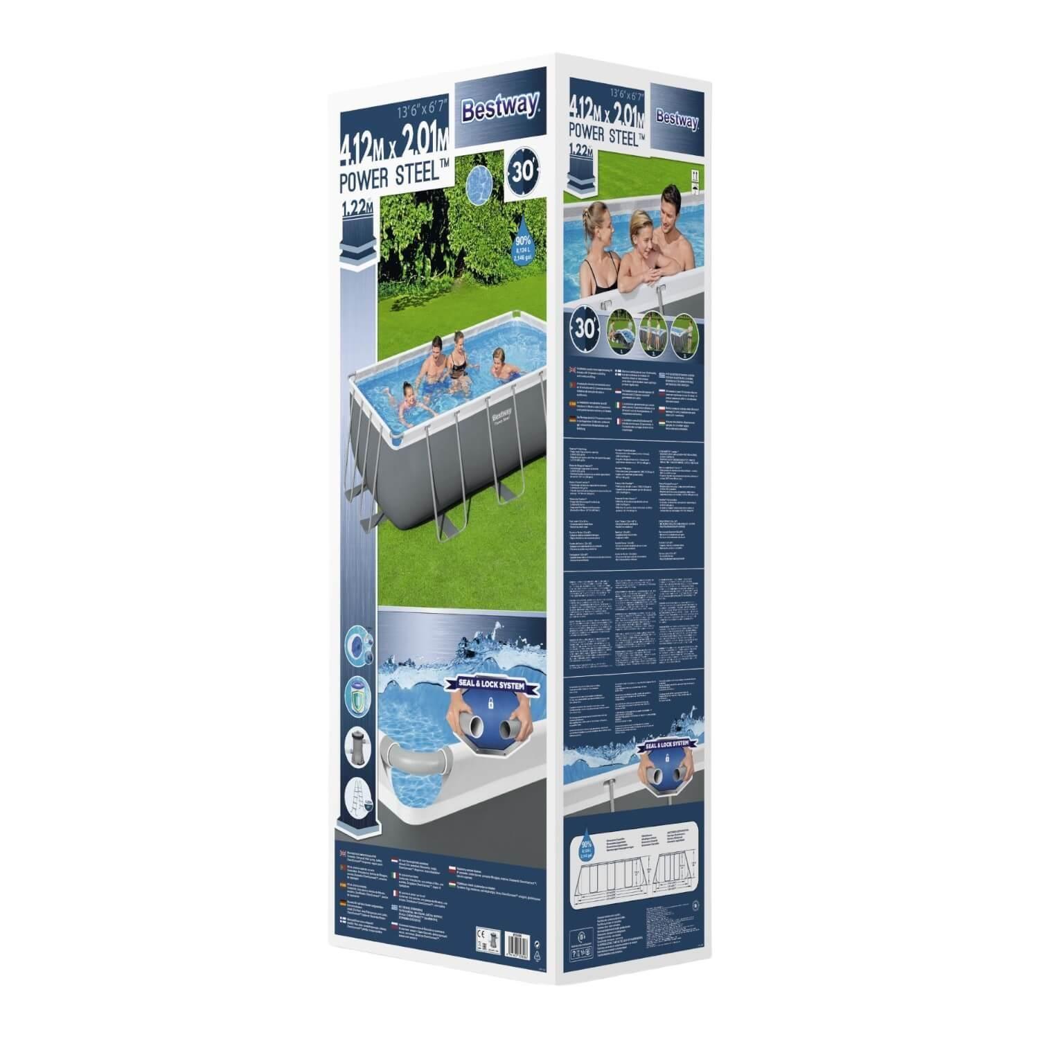 Piscina Bestway Rectangular Filtro+Accesorio 4.12X2.01X1.22M-3